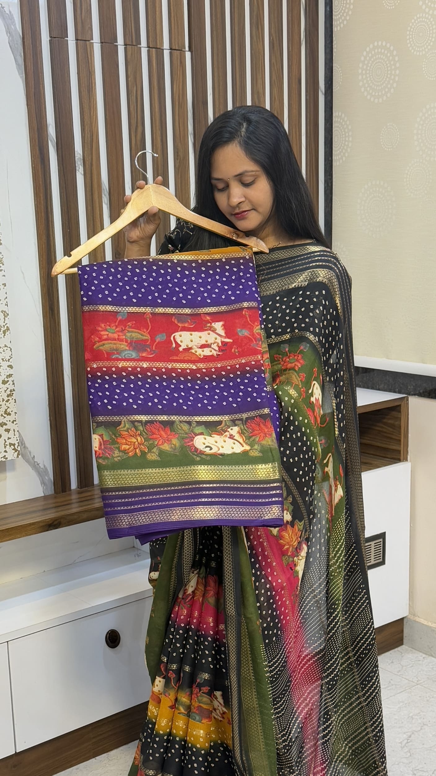 Pichwai Multi Colour saree