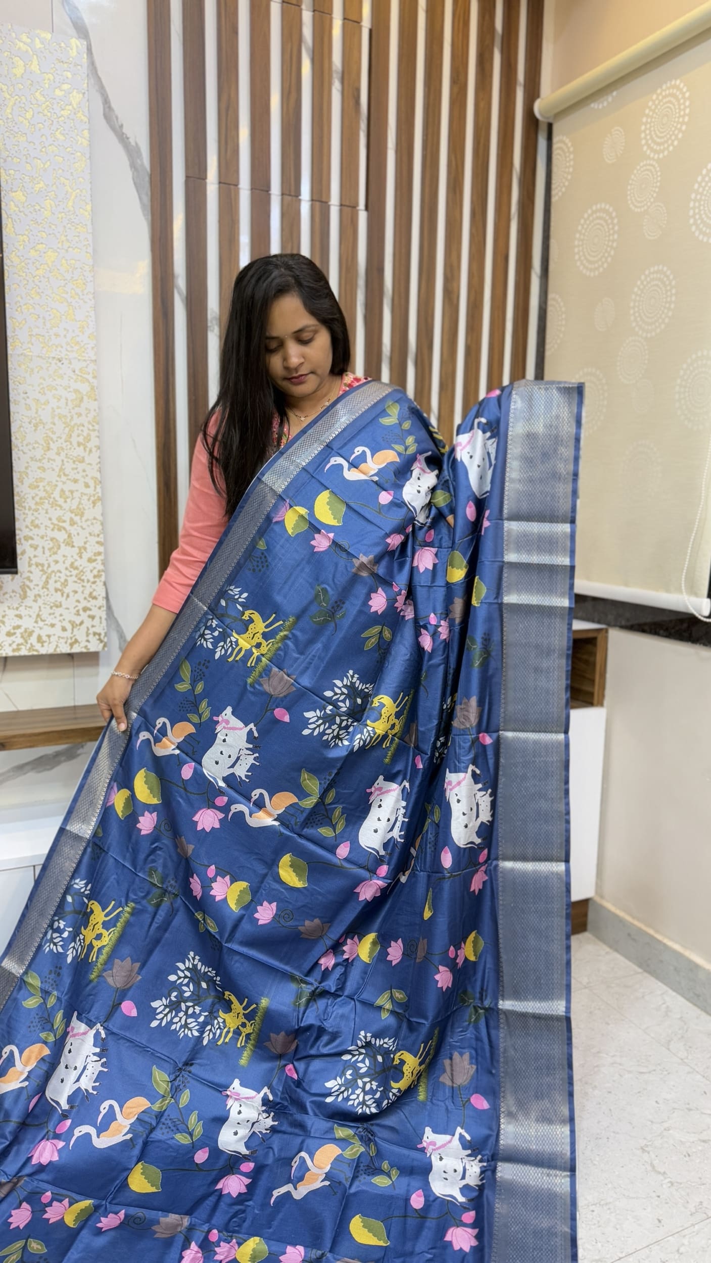 Pichwai Design Jungle Theme Saree