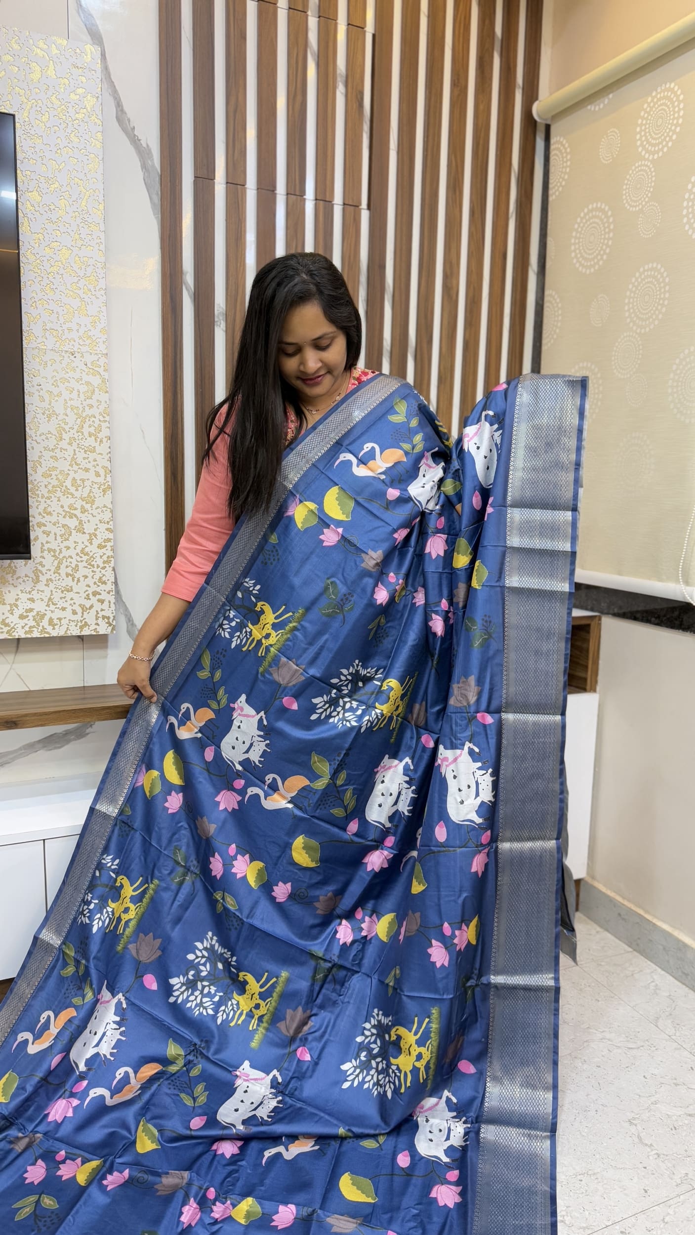 Pichwai Design Jungle Theme Saree