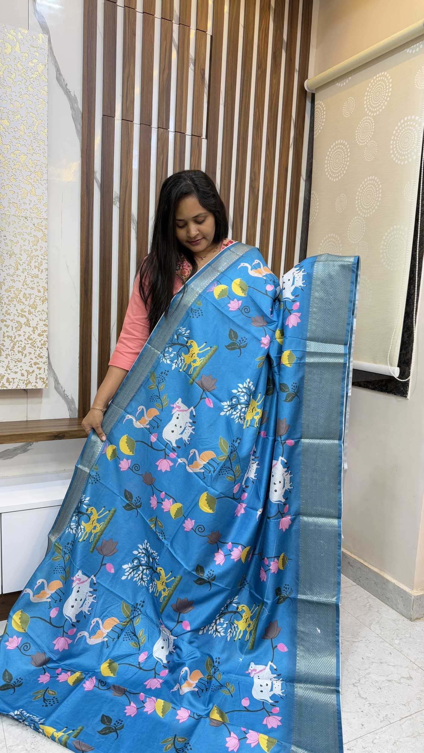 Pichwai Design Jungle Theme Saree