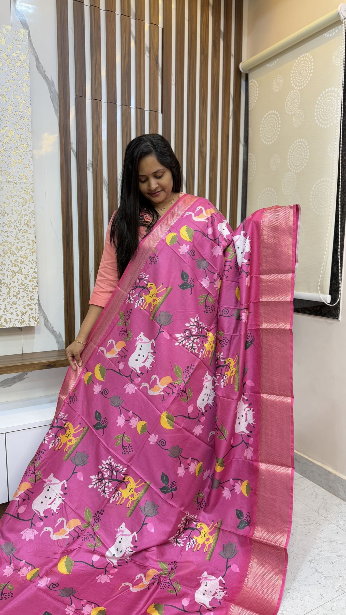 Pichwai Design Jungle Theme Saree