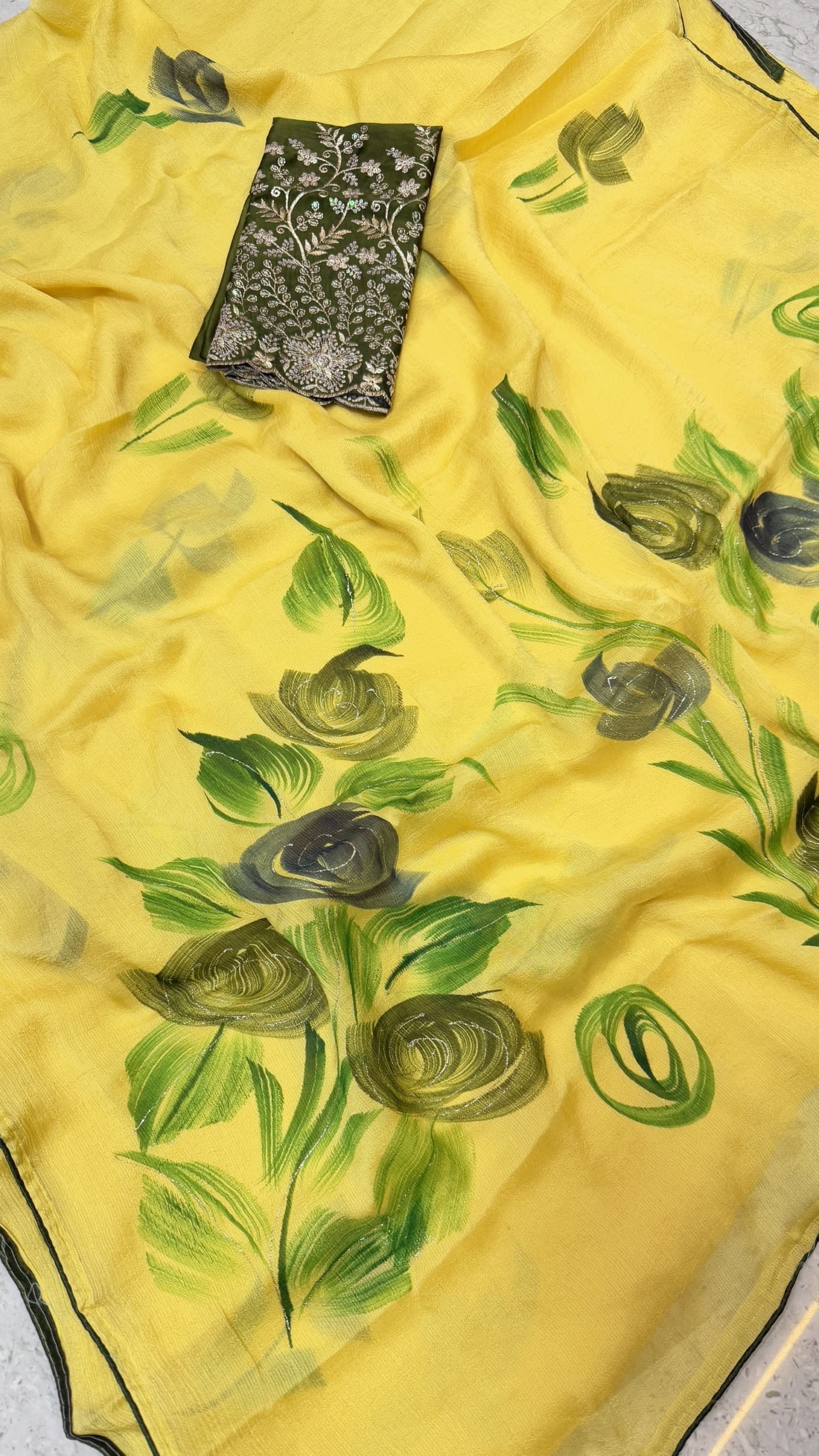 Georgette hand paint designs