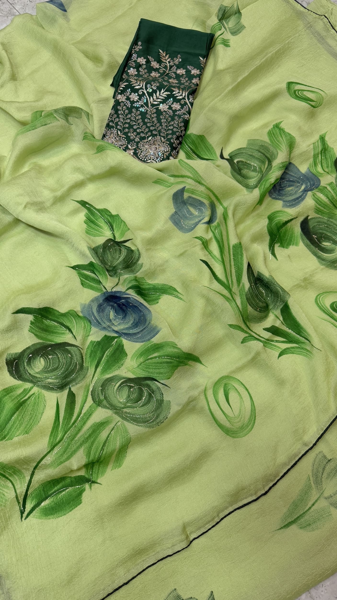 Georgette hand paint designs