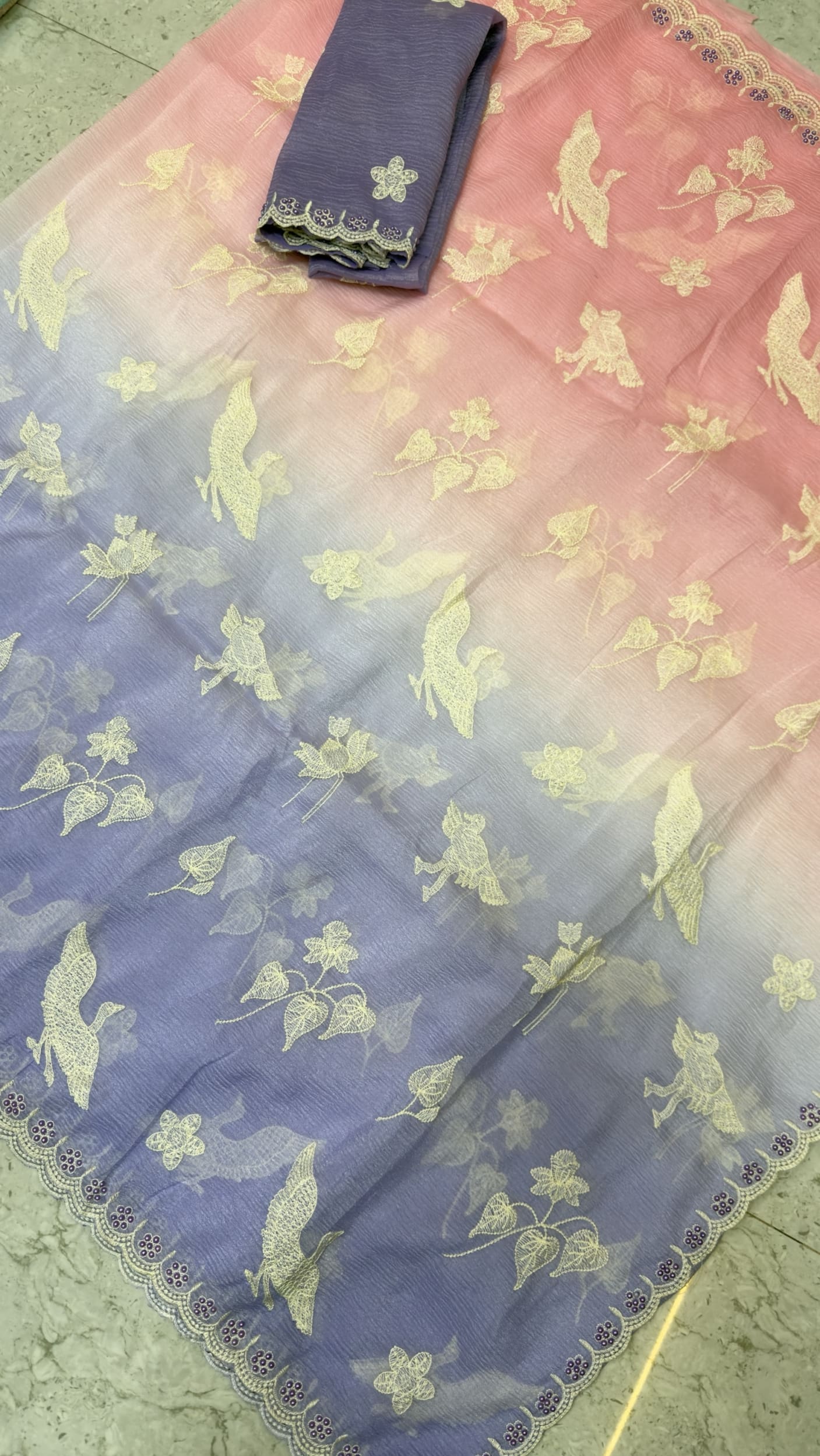 Tussar crush party wear saree