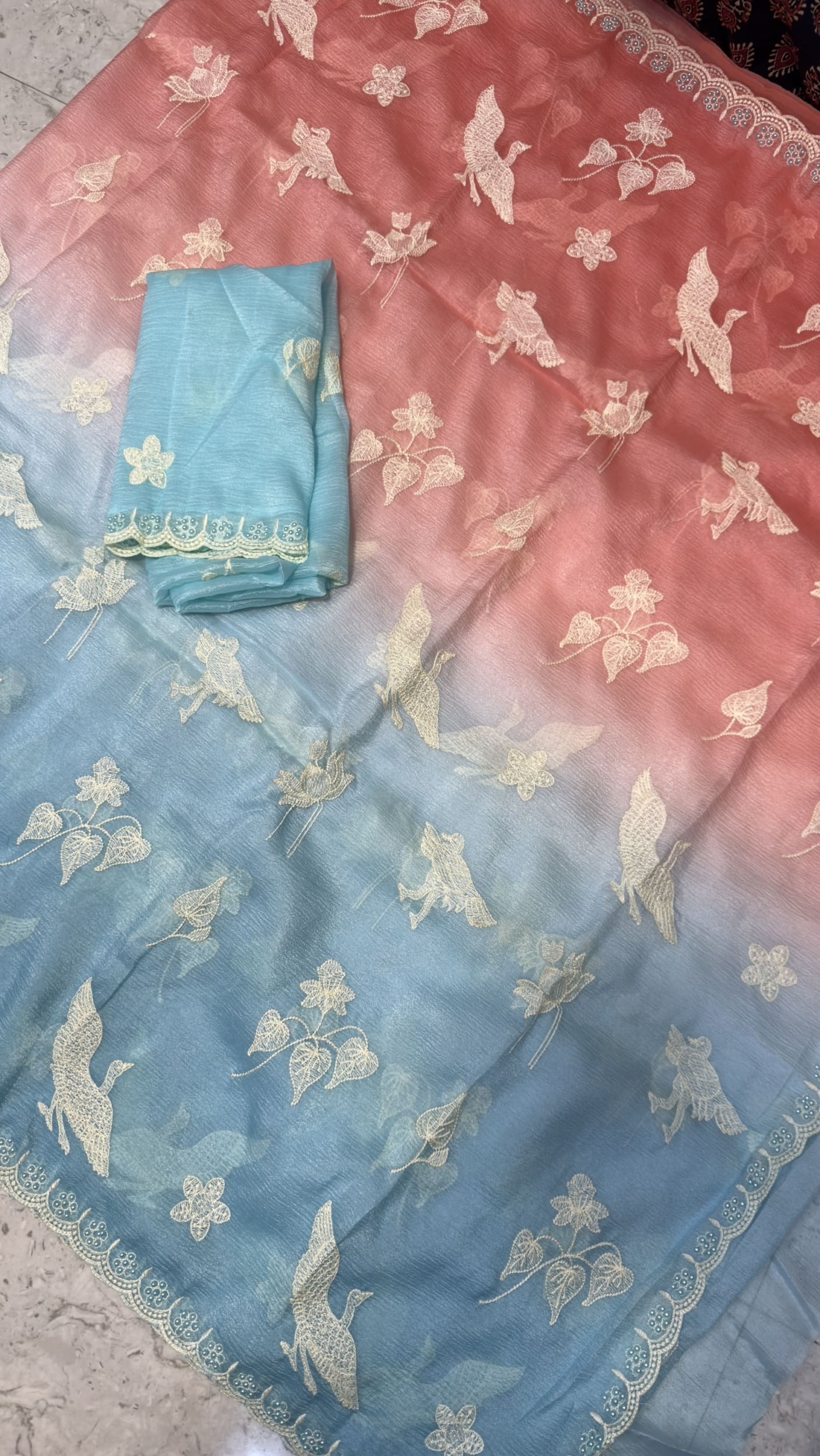 Tussar crush party wear saree