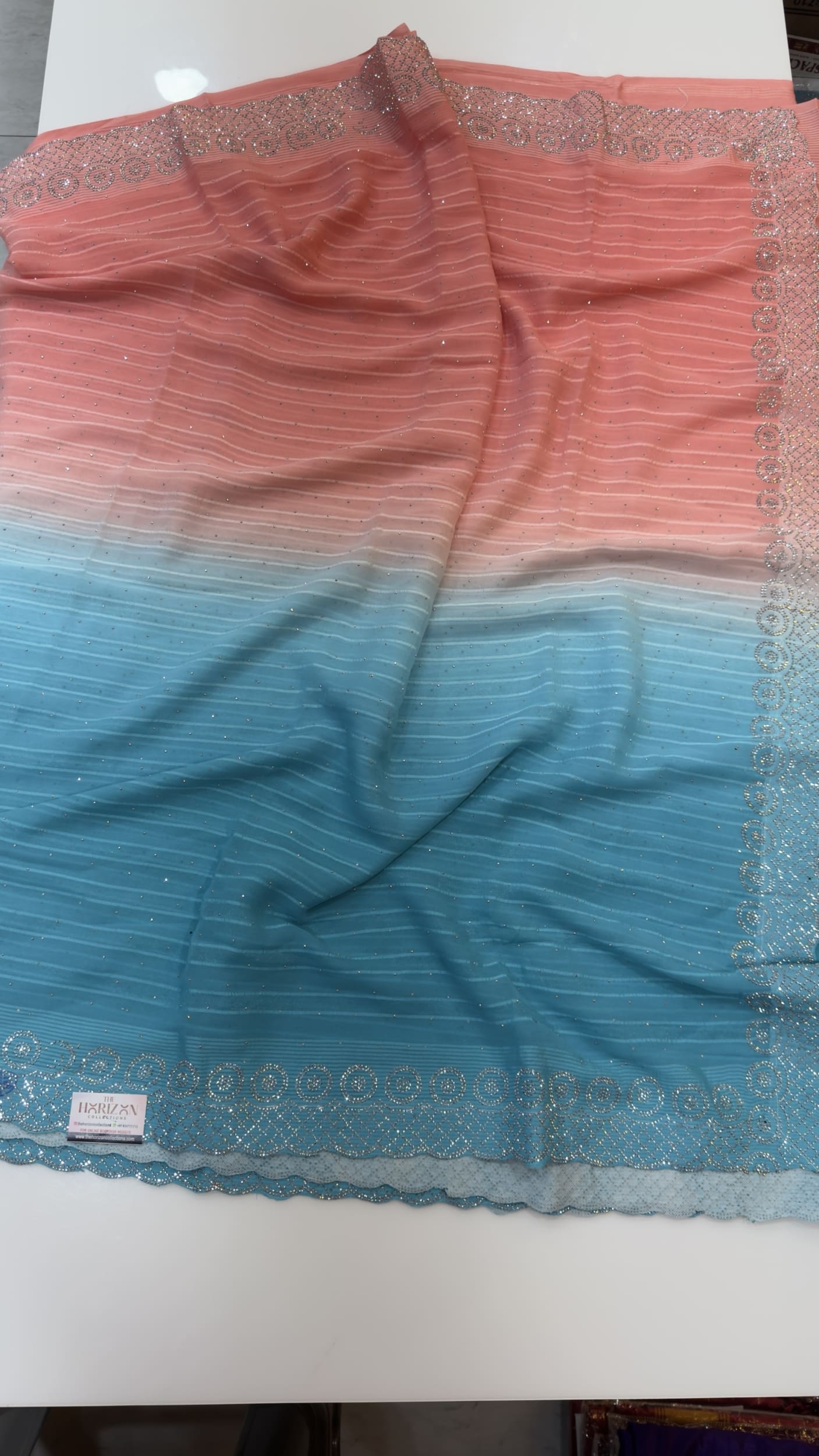 Dual shade party wear saree