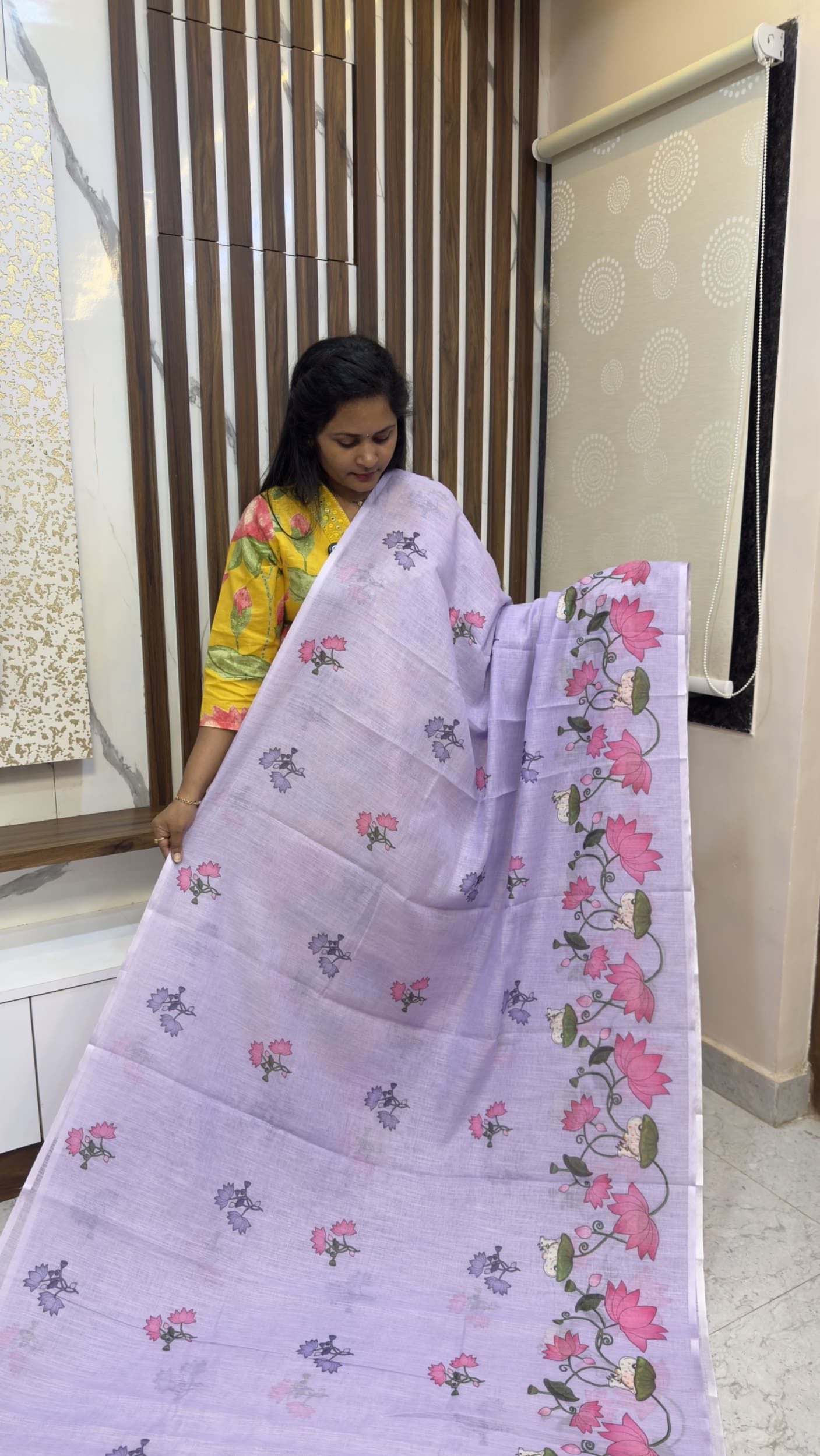 Pichwai Design Cotton Sarees
