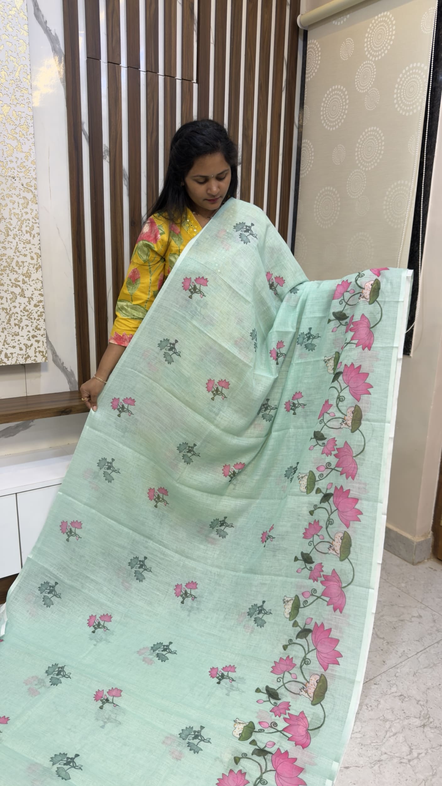 Pichwai Design Cotton Sarees