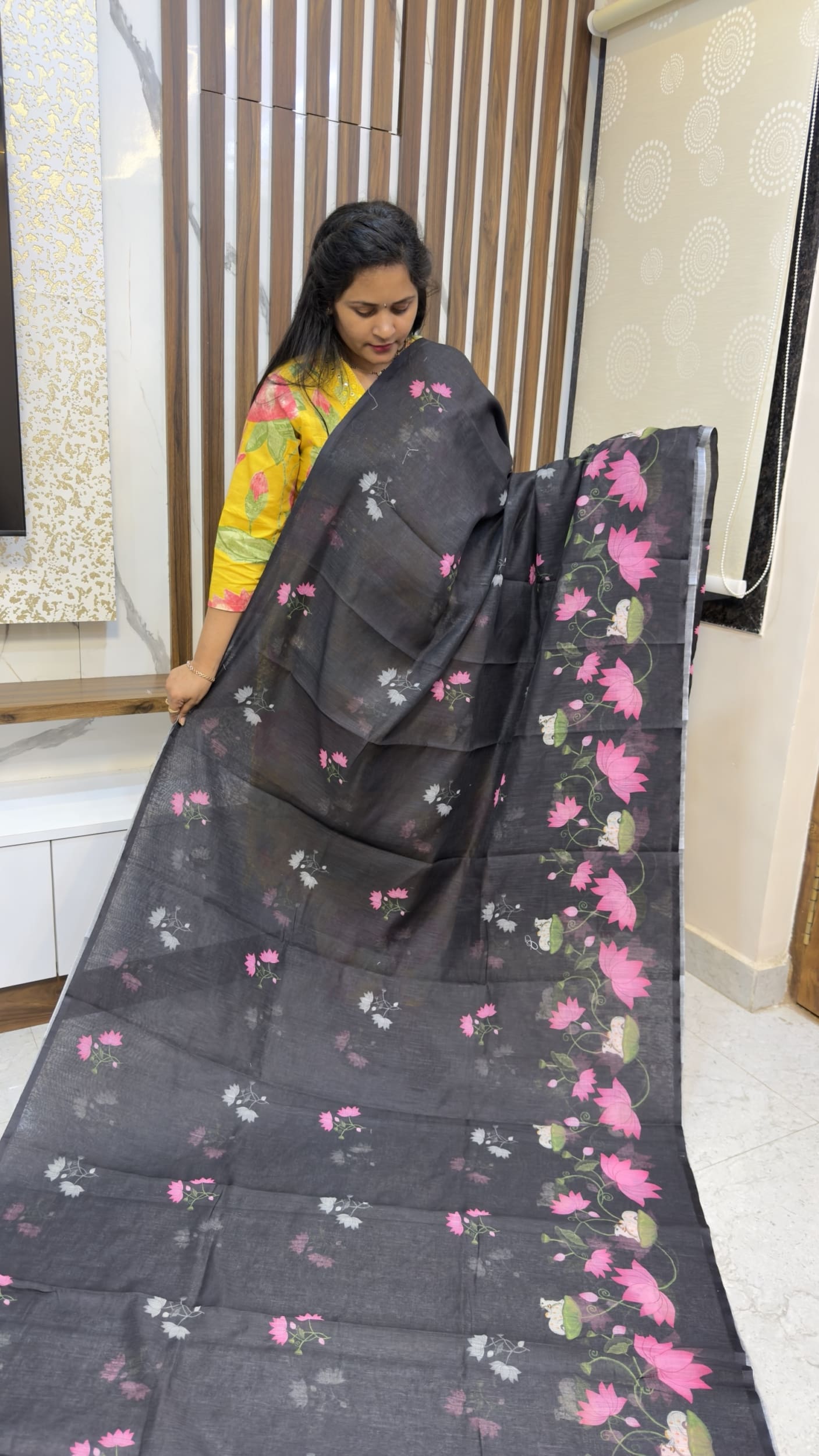 Pichwai Design Cotton Sarees