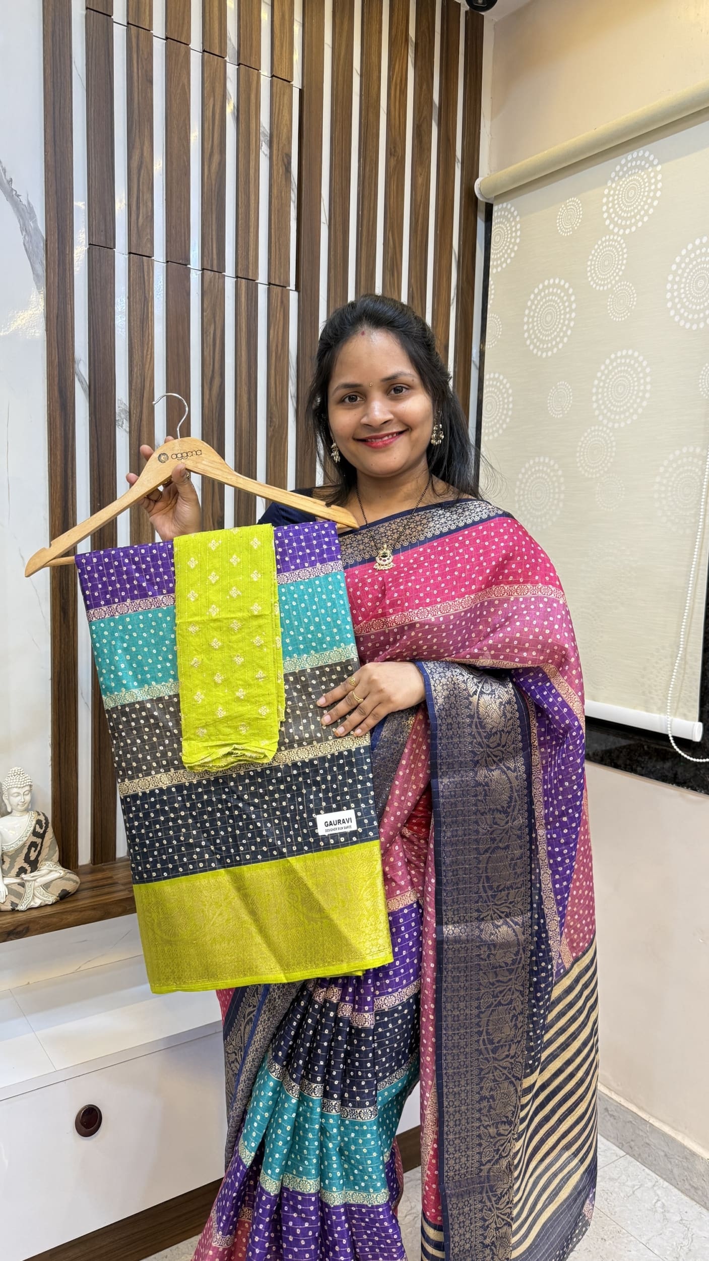 Multiple colour Dola silk saree