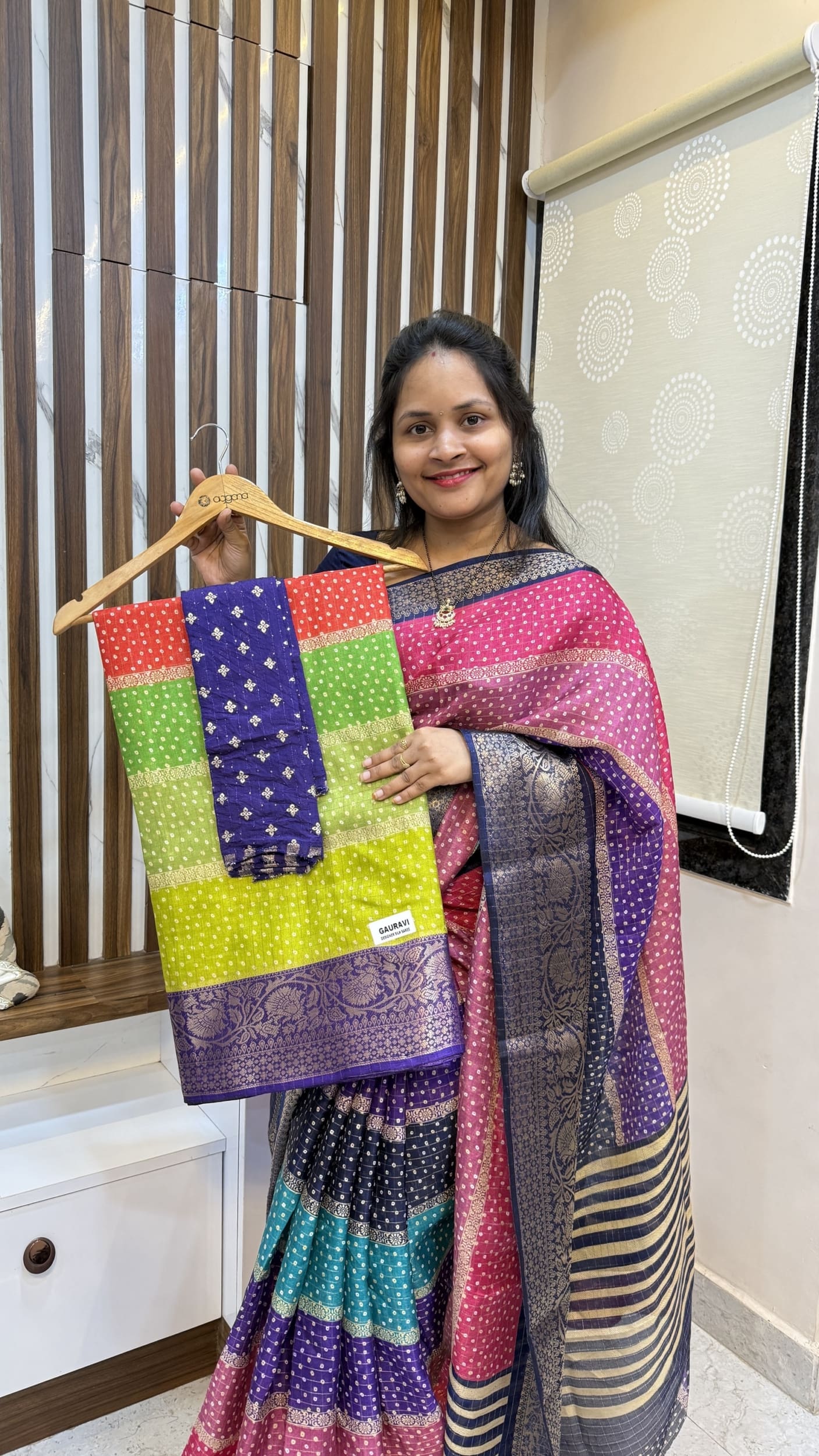 Multiple colour Dola silk saree