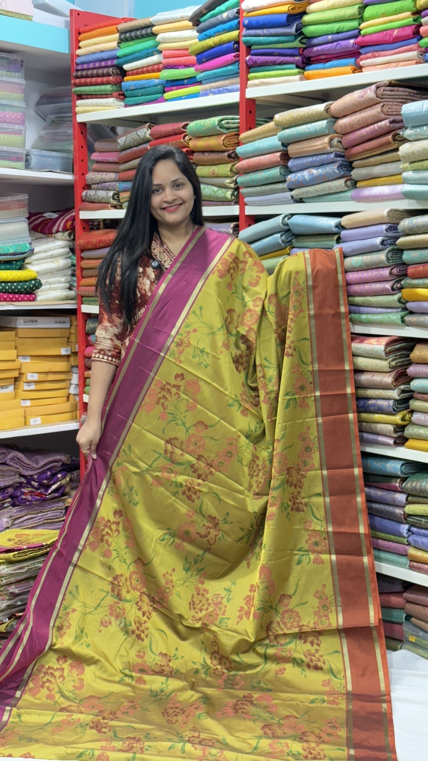Ganga Jamuna border Soft silk