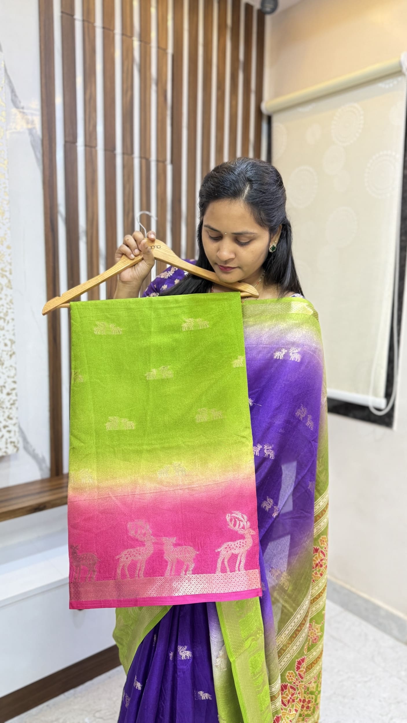 Jute Silk Deer Design Saree