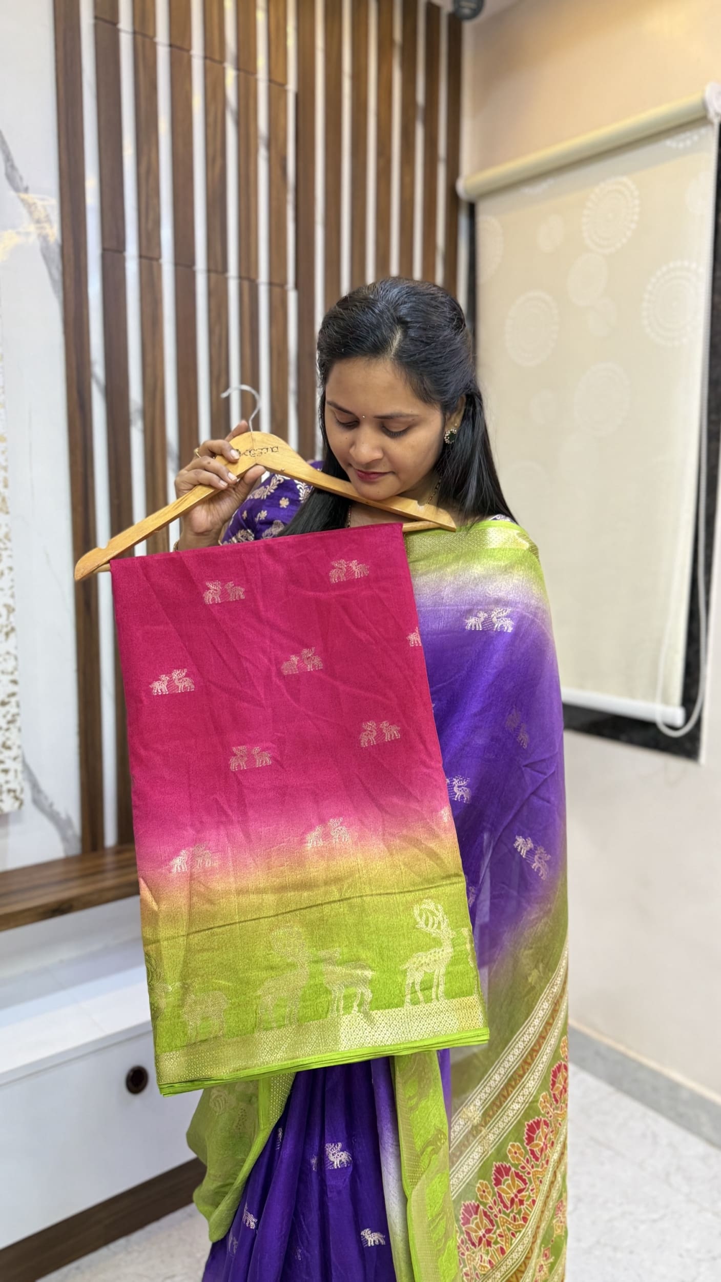 Jute Silk Deer Design Saree