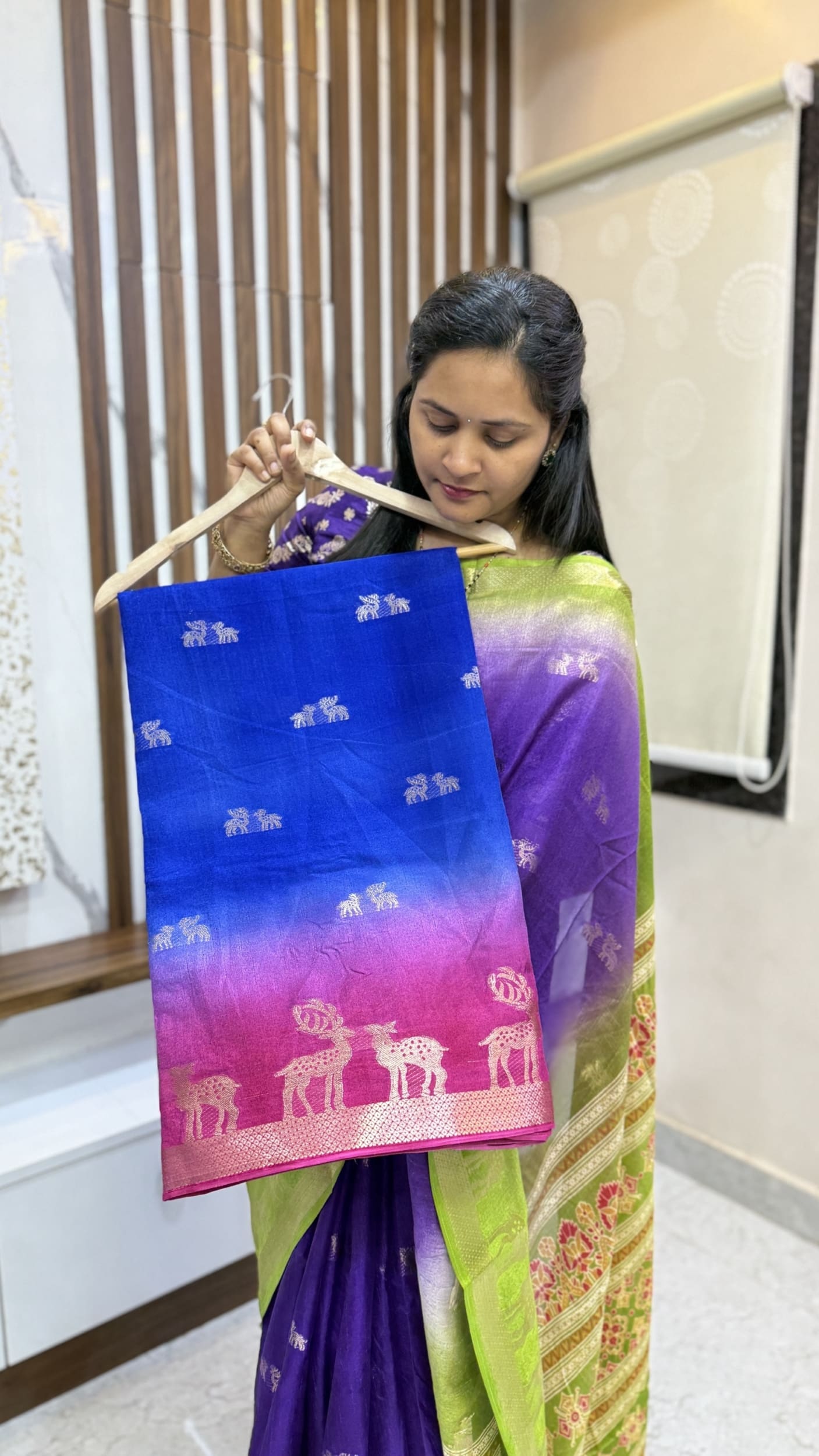 Jute Silk Deer Design Saree
