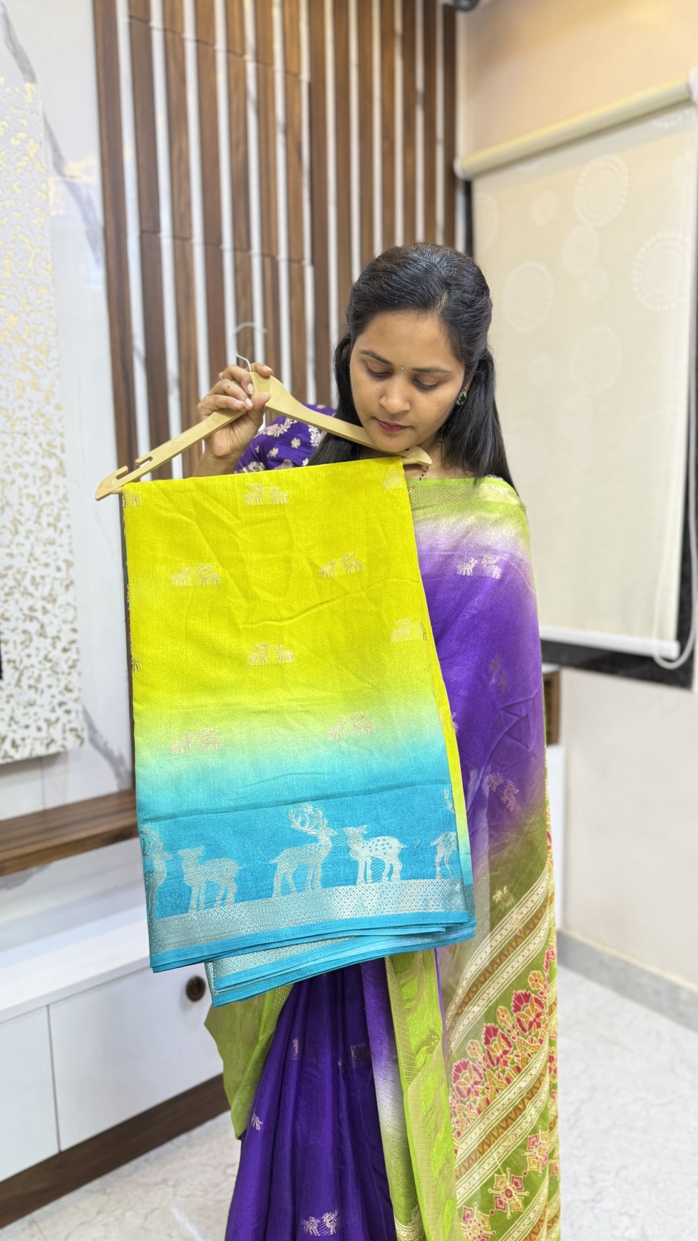 Jute Silk Deer Design Saree