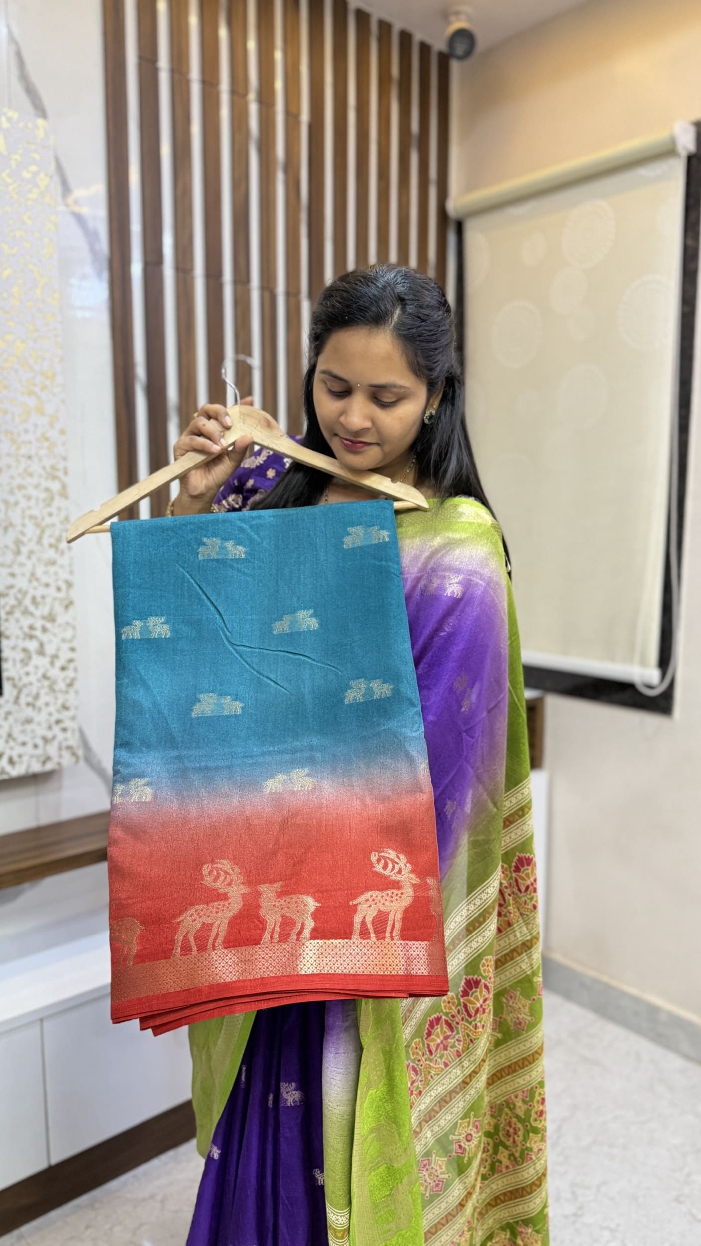 Jute Silk Deer Design Saree