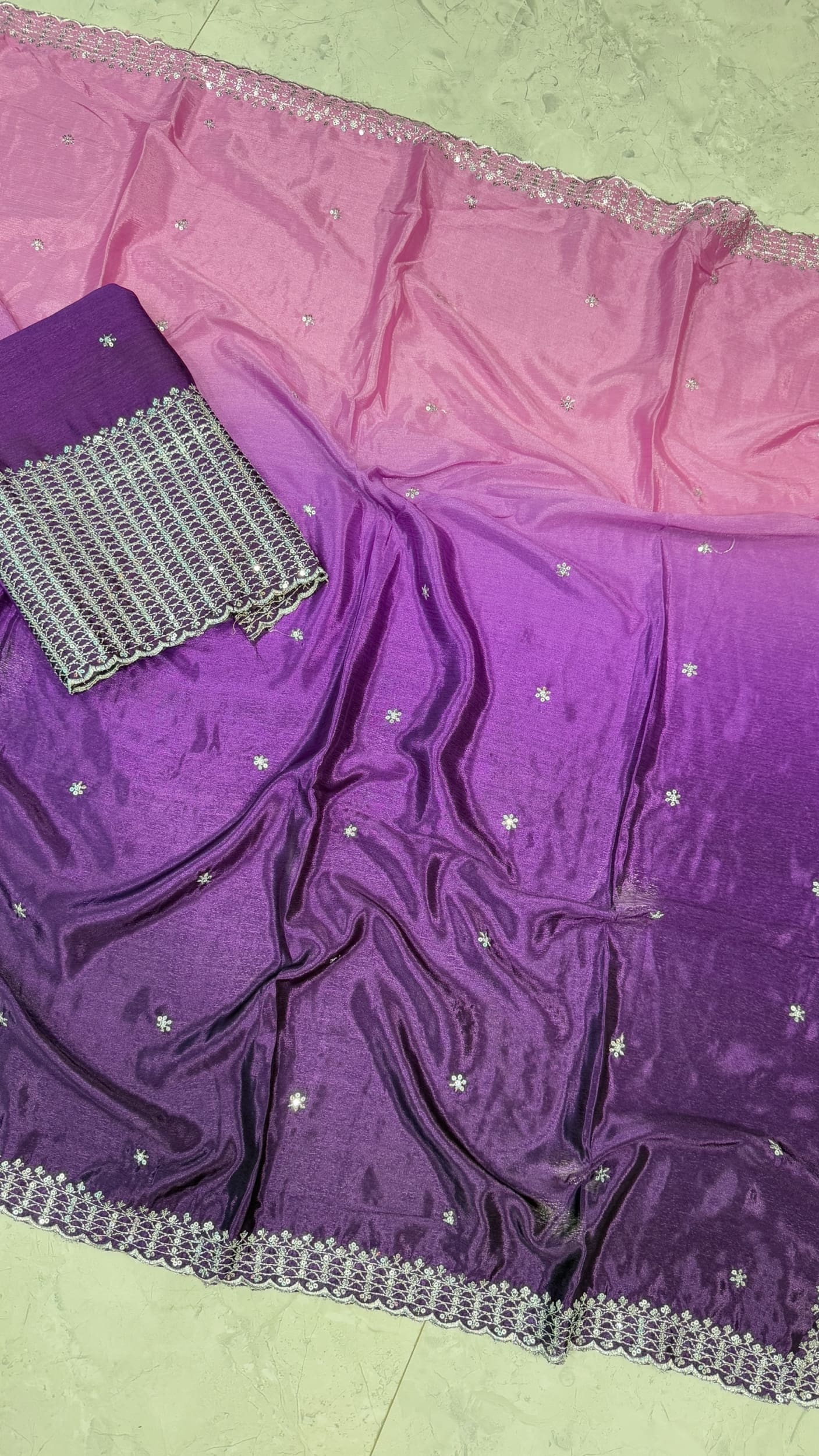 Party wear dual shade saree