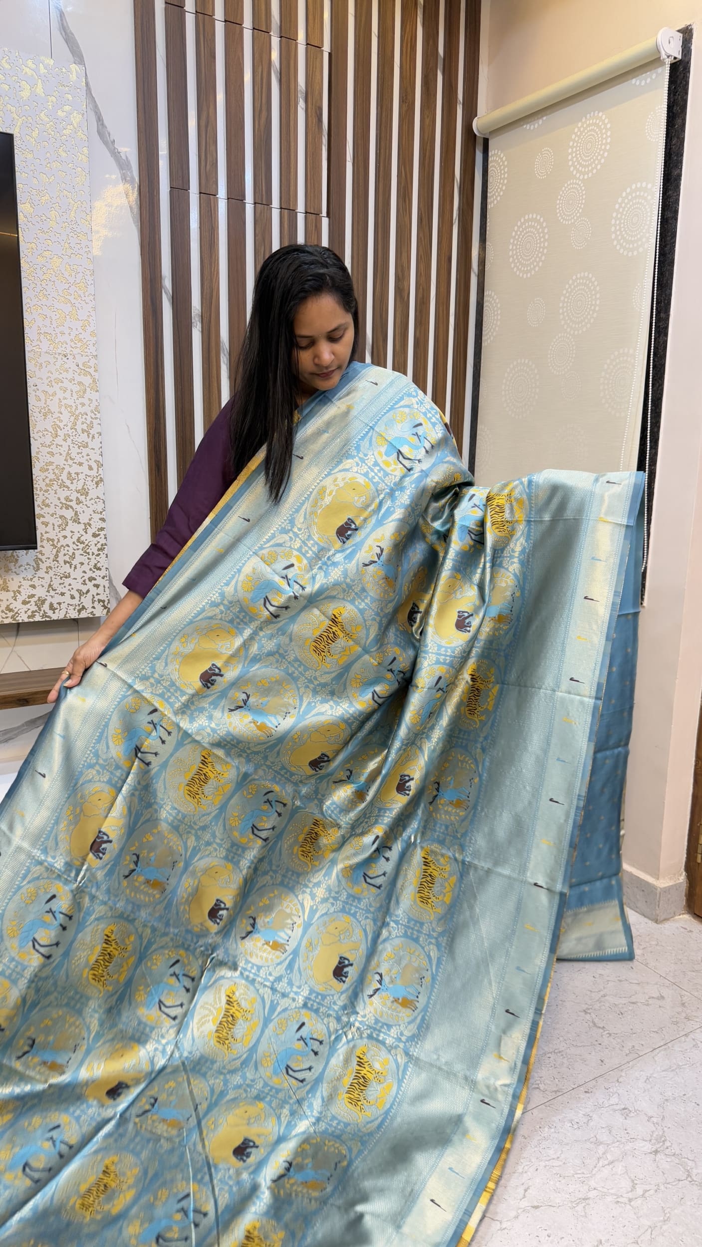 Kanjivaram Jungle theme Sarees