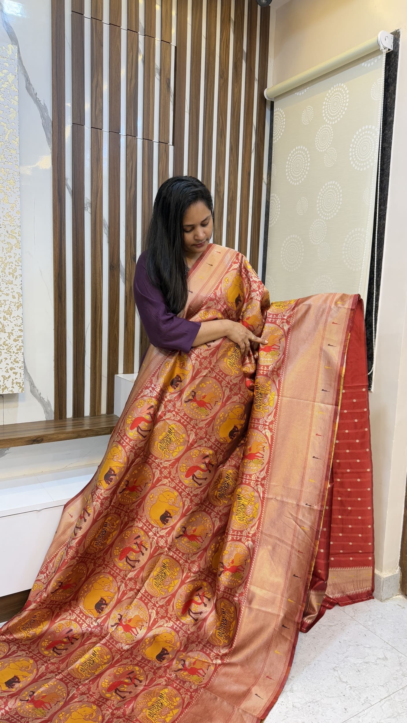 Kanjivaram Jungle theme Sarees