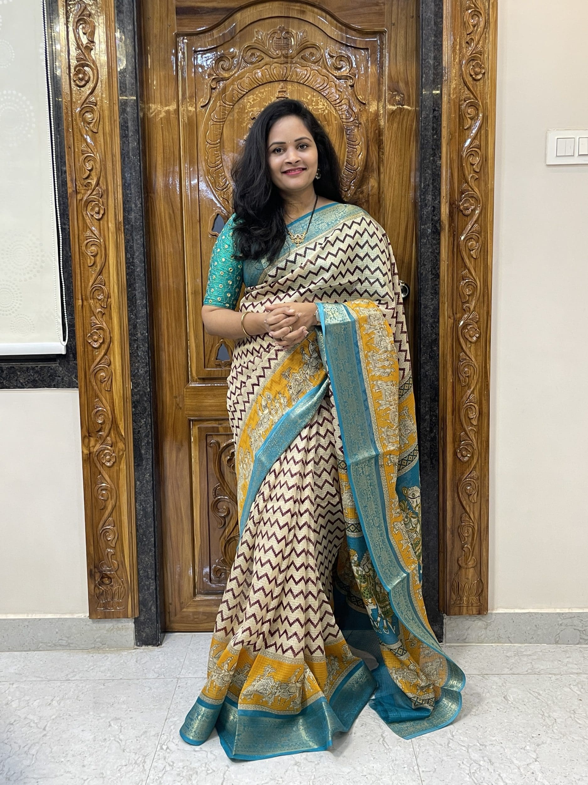Kota Checks With Madhubani Design