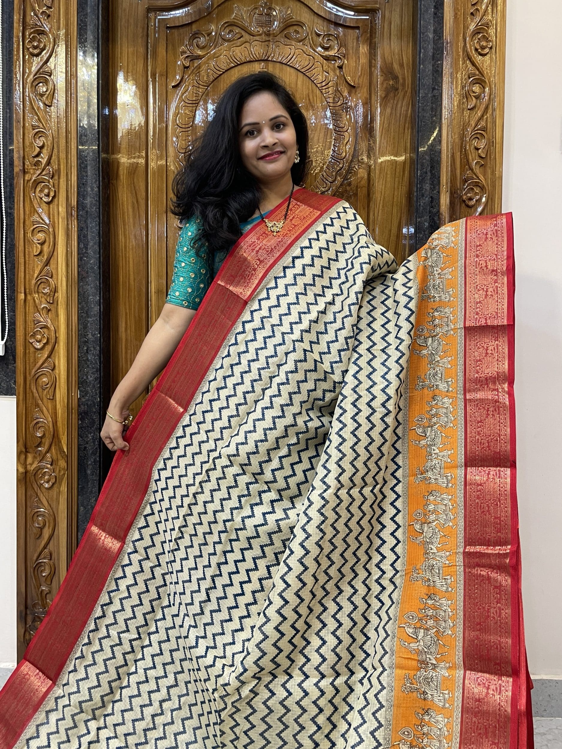 Kota Checks With Madhubani Design