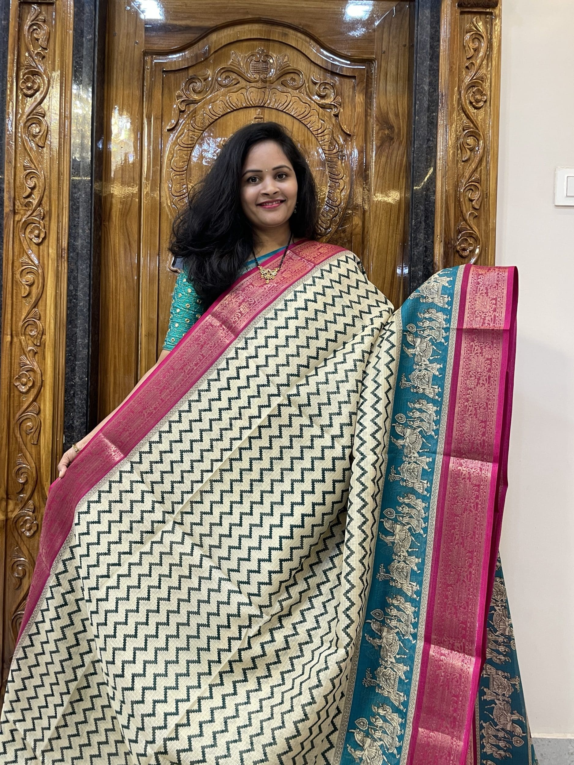 Kota Checks With Madhubani Design