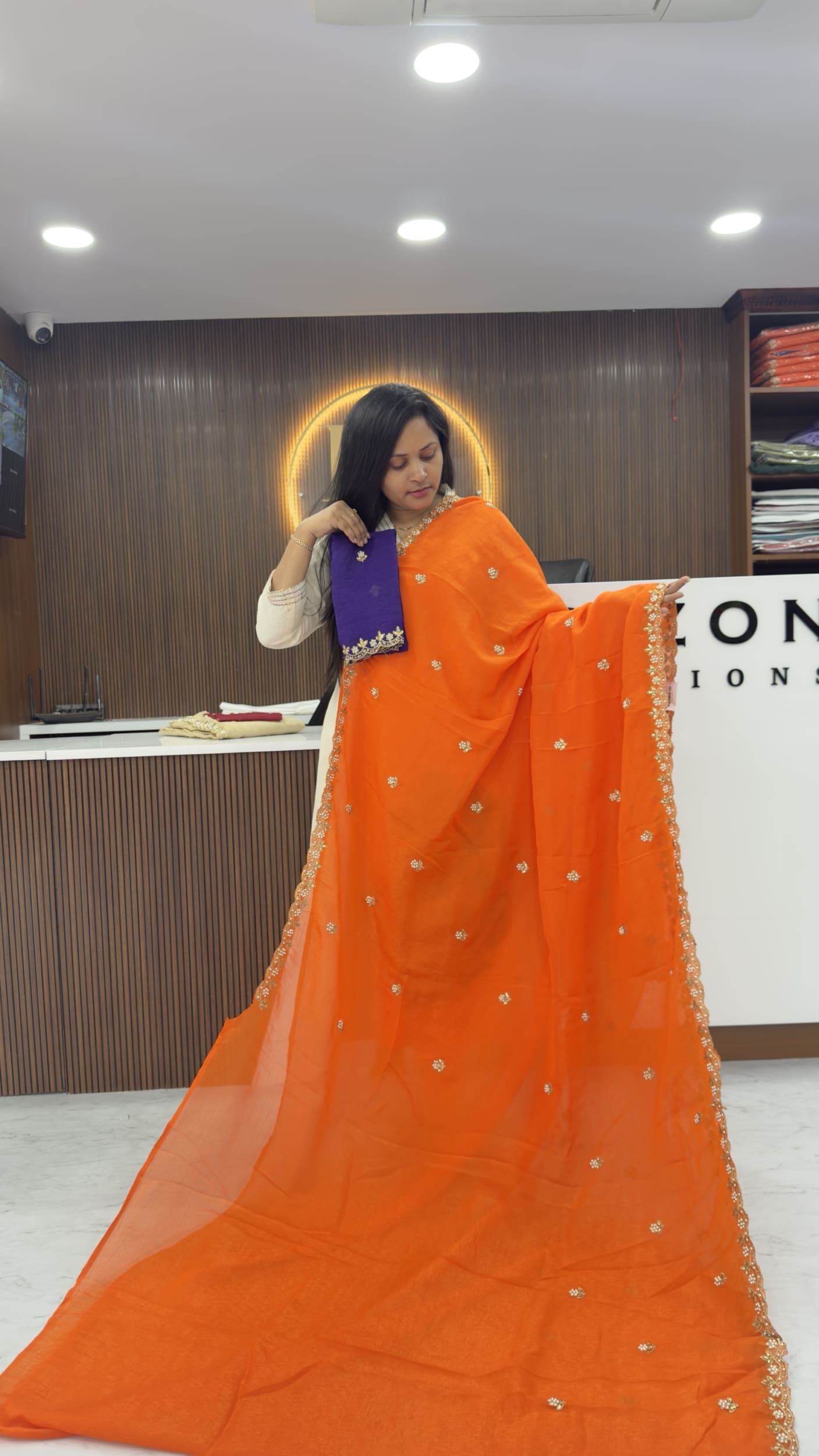 Pearl Border Party Wear Srees