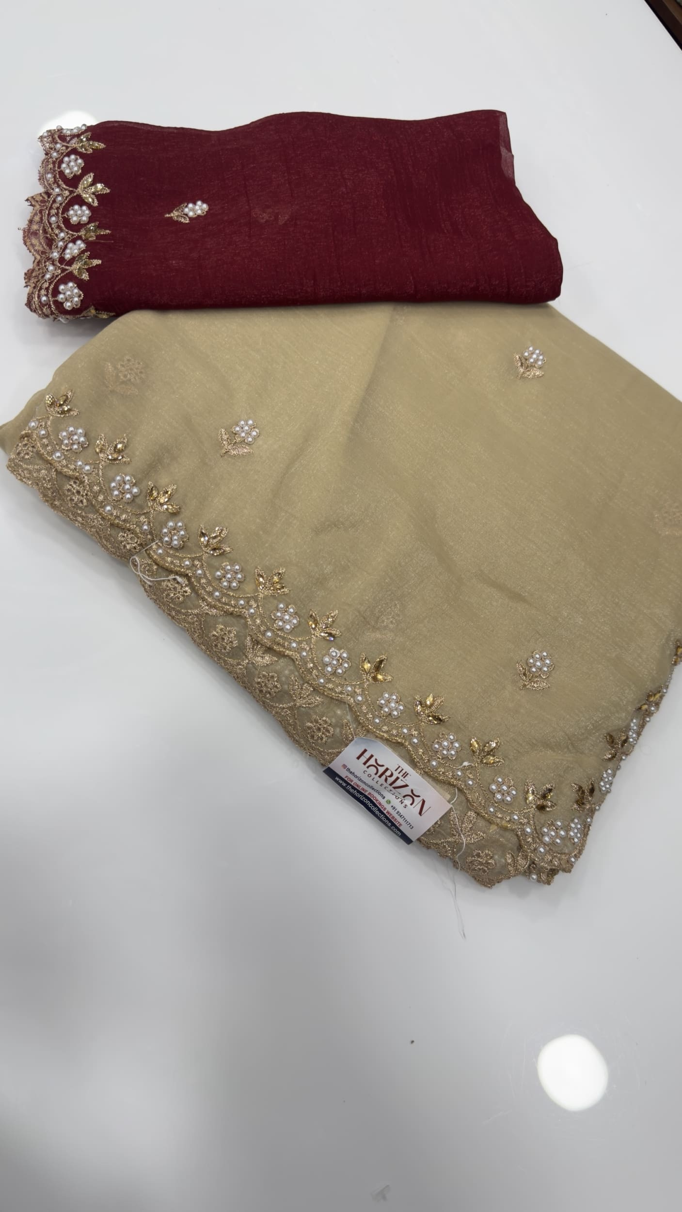 Pearl Border Party Wear Srees