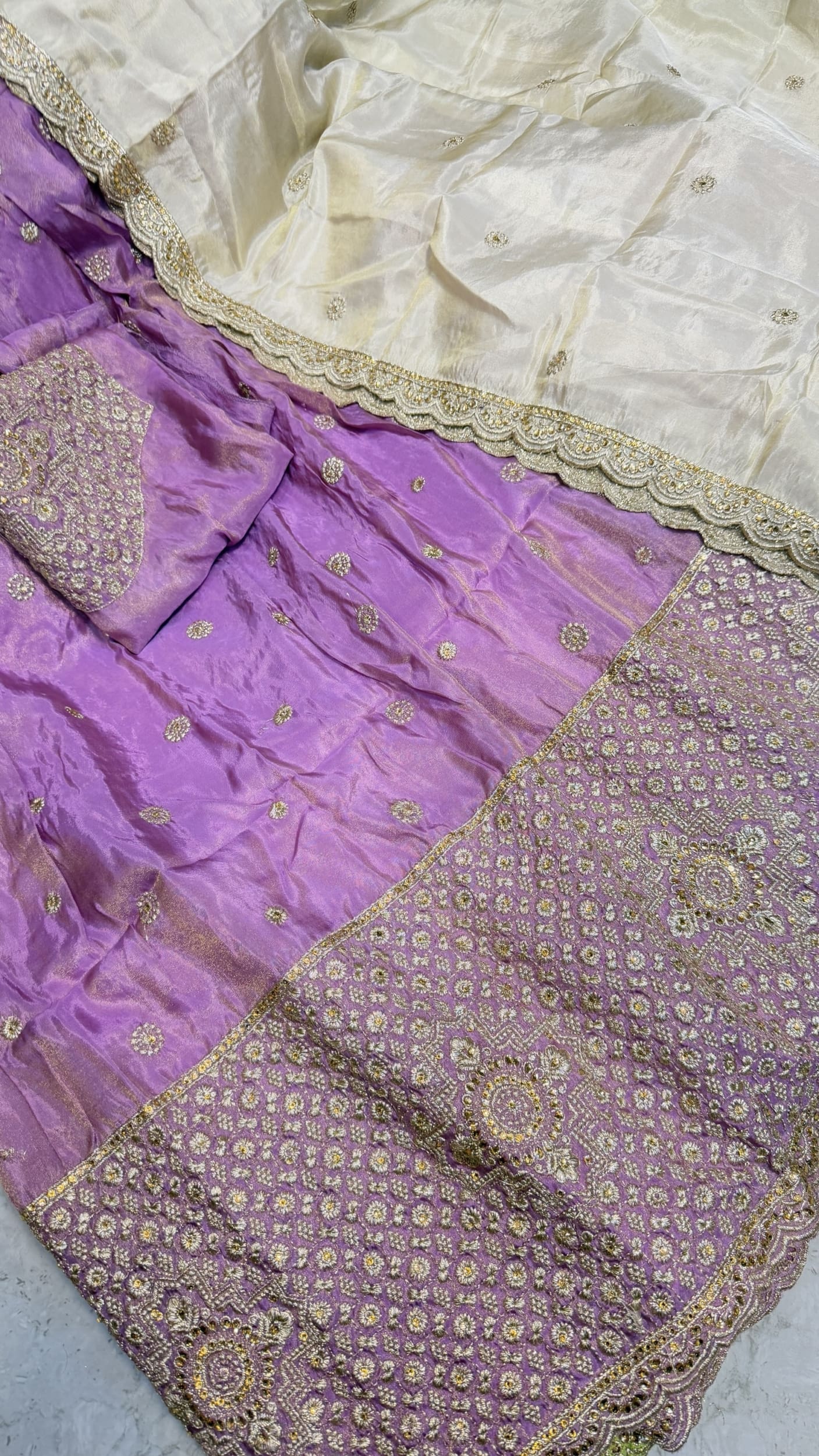 Party wear Banarasi tissue lehengas