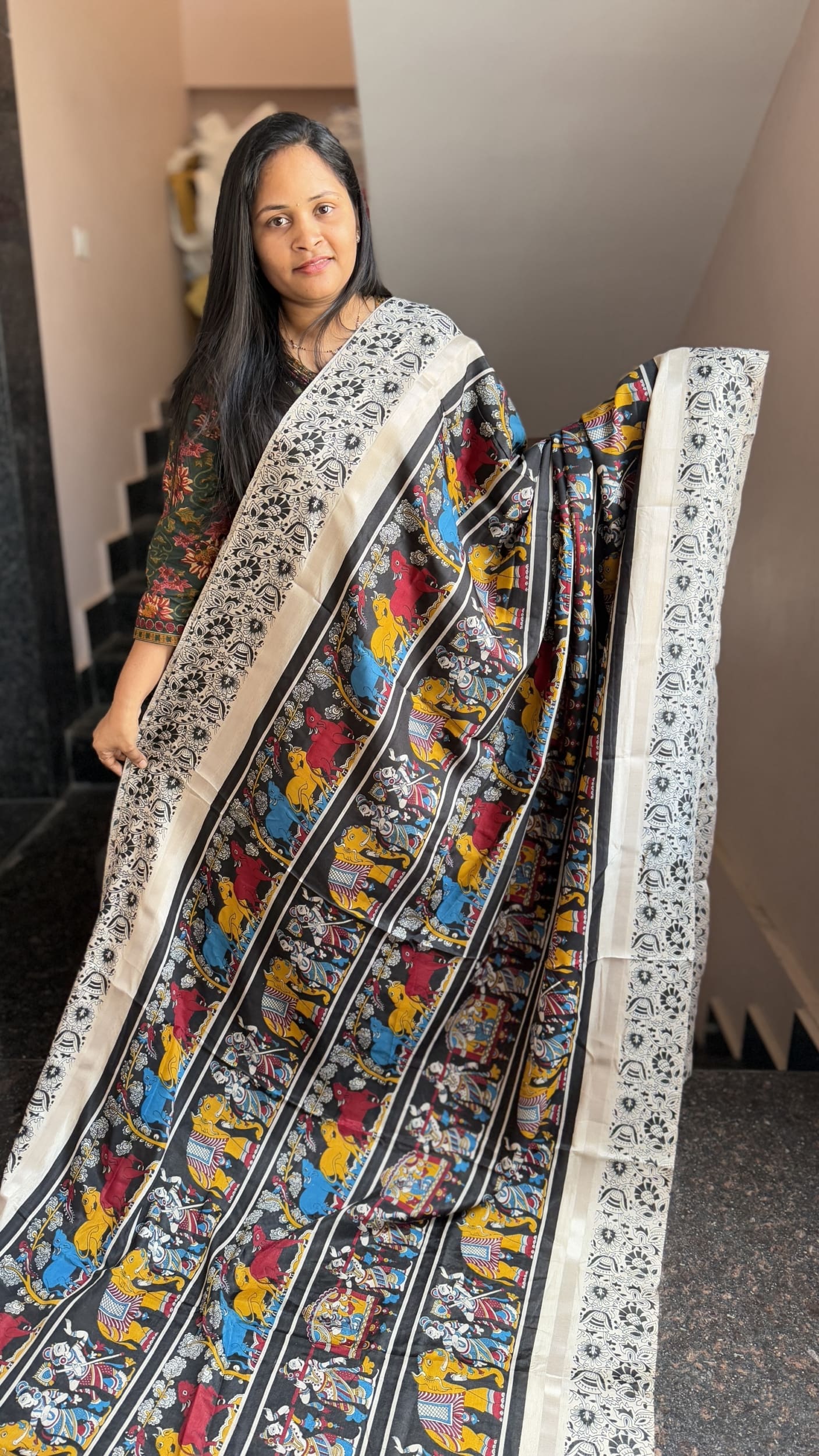 Chirala Kalamkari cotton saree