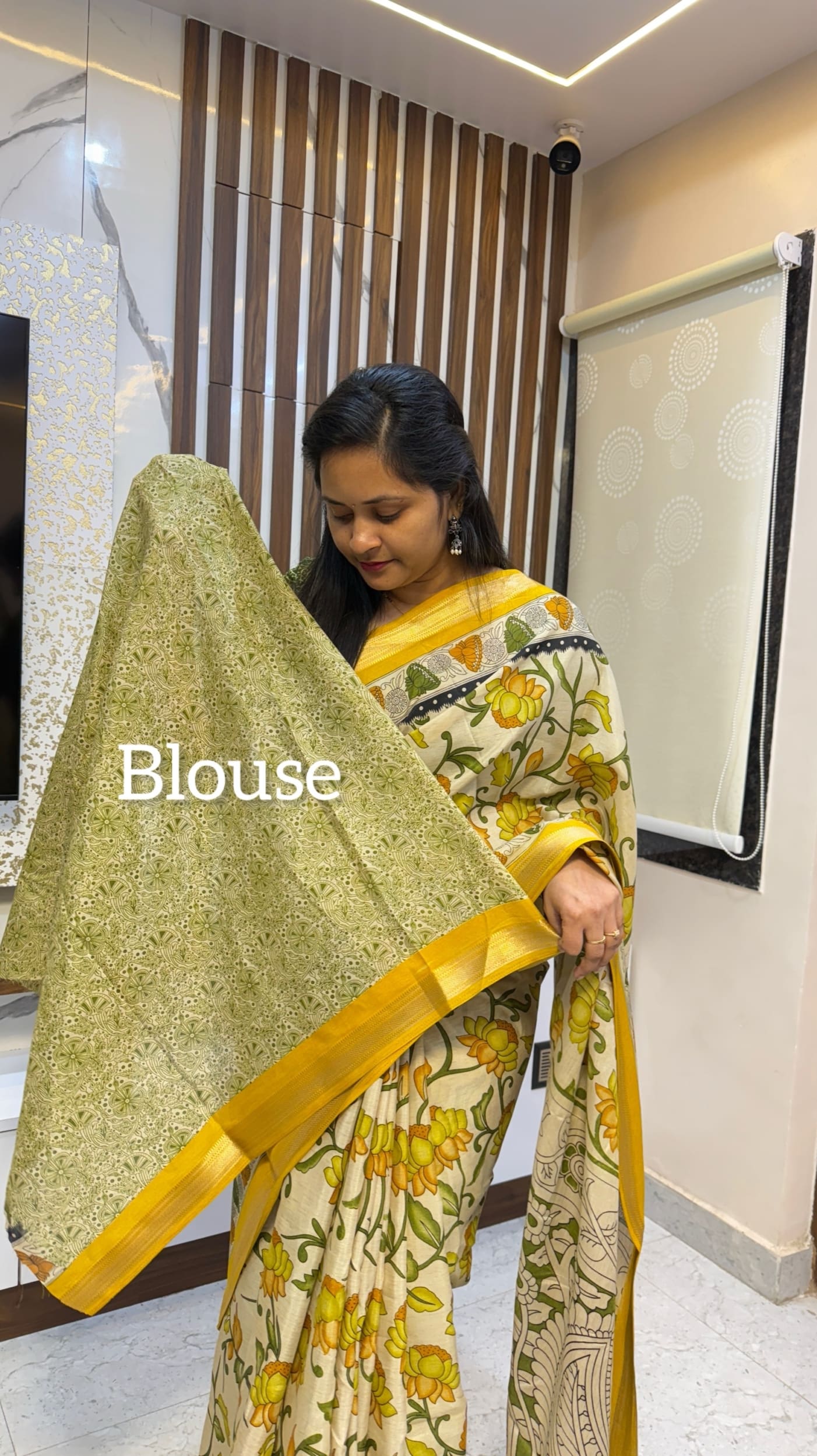 Mustard Kalamkari Inspired Saree
