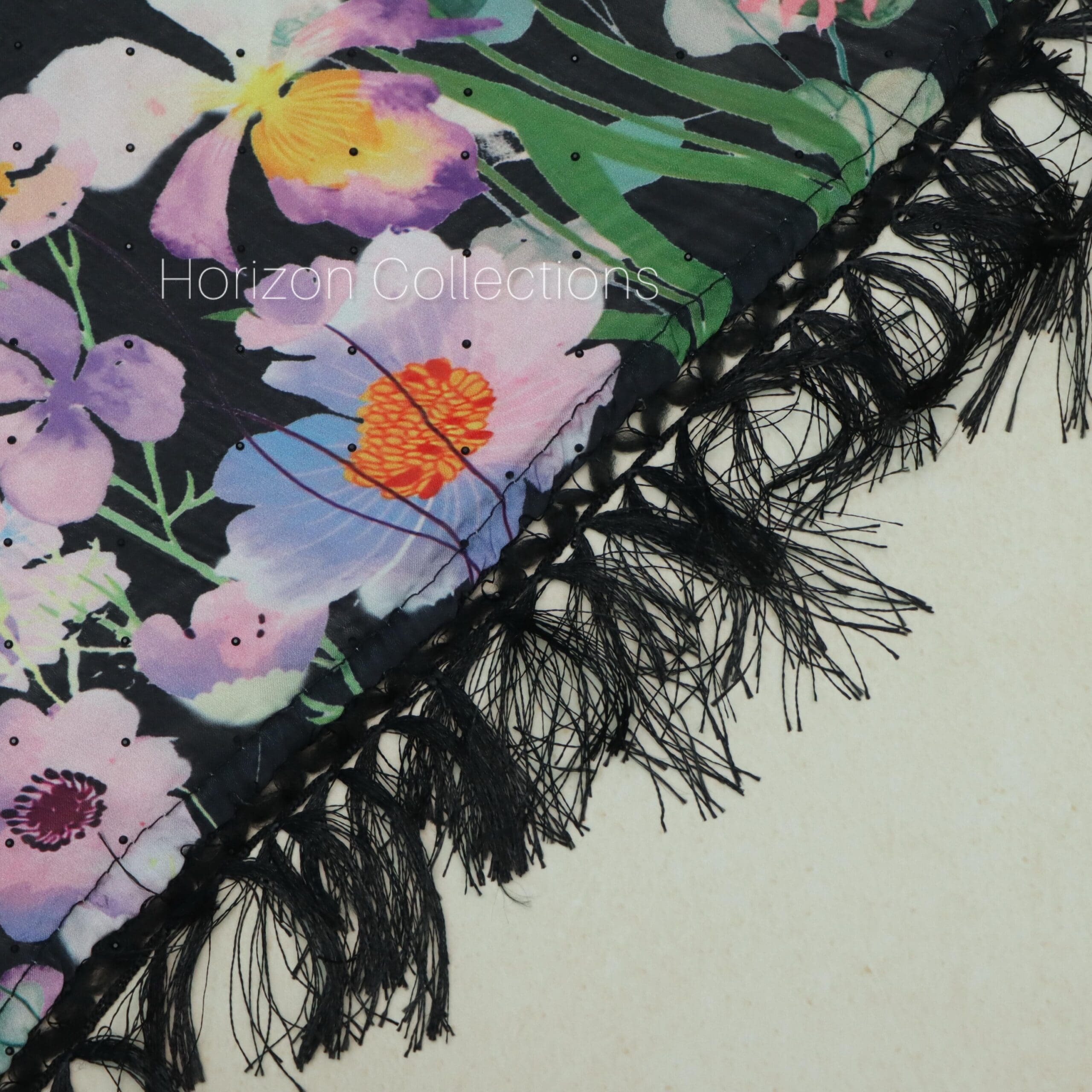 Floral Black DreamySatin Saree