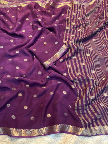 Pure viscose weaving jacquard saree with pure viscose matching blouse(NON-STORE)