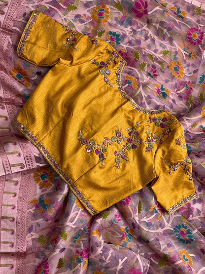 Brasso Saree With Unstitched blouse