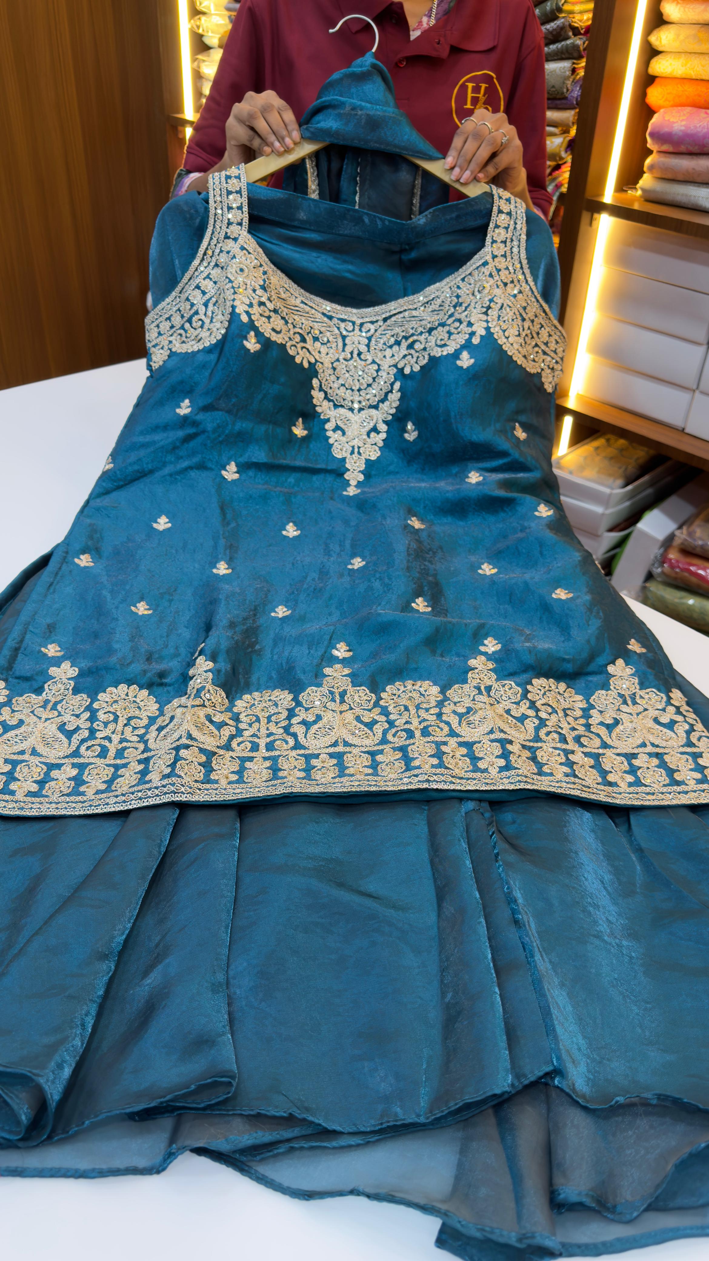 Sharara in Rama blue shade
