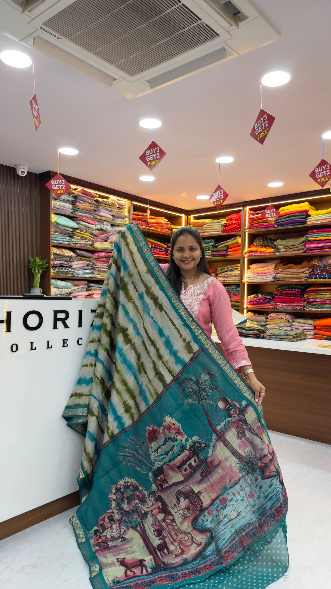 Maheshwari silk in mangalagiri style