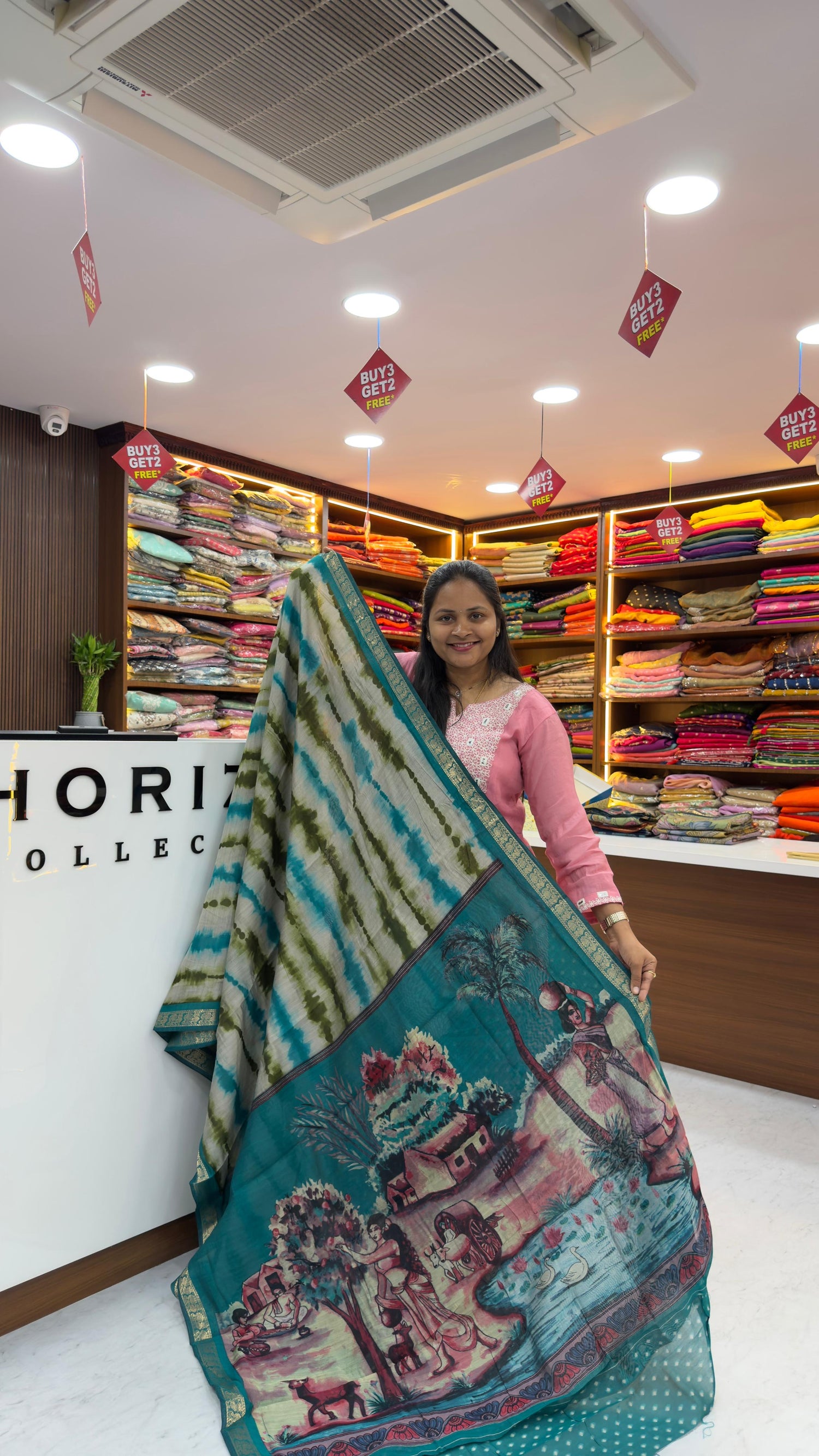 Maheshwari silk in mangalagiri style