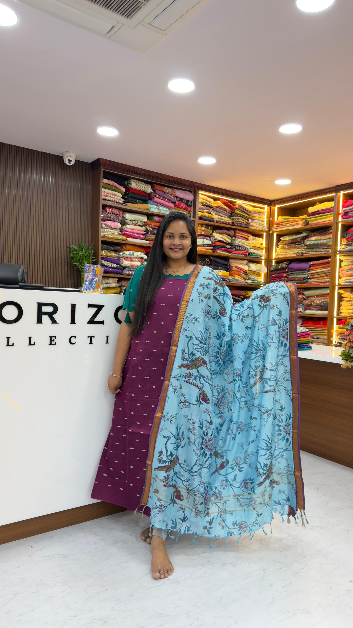 Raw silk dress material with Nellore silk nizam borders dupatta