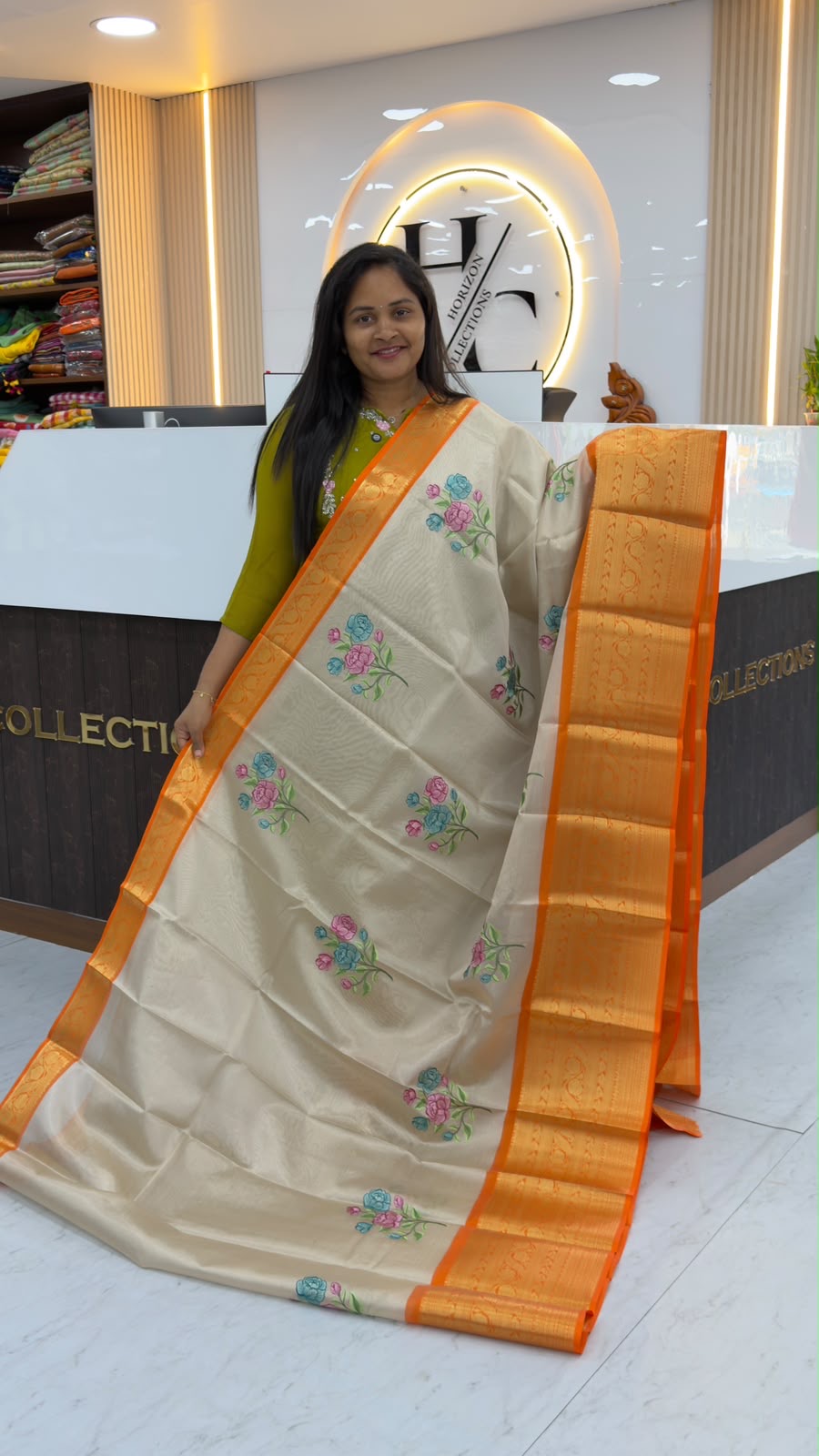 Tissue Banarasi with embroidery work
