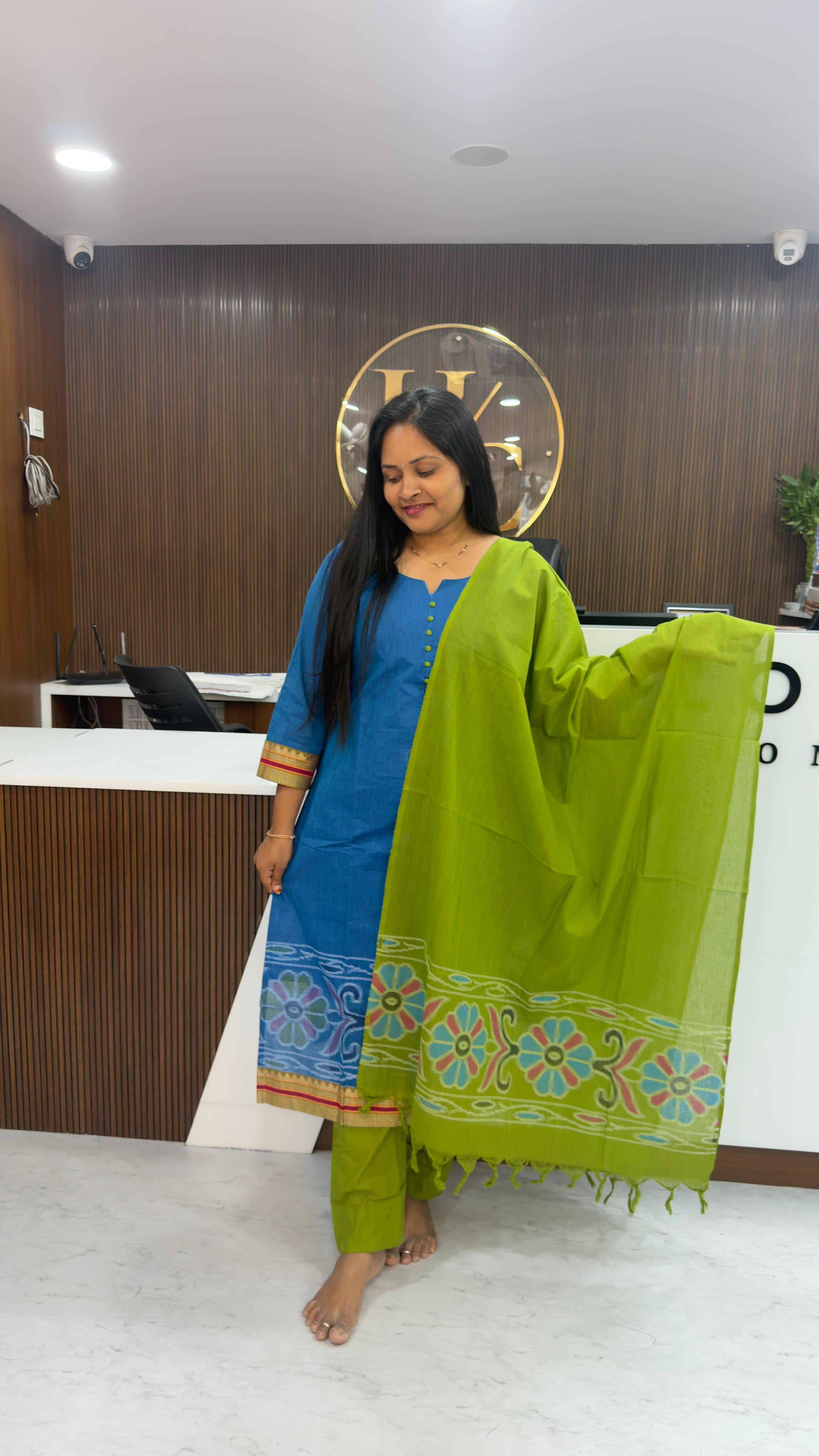 Handloom Pure Cotton 3 piece sets with Pochampally weaving