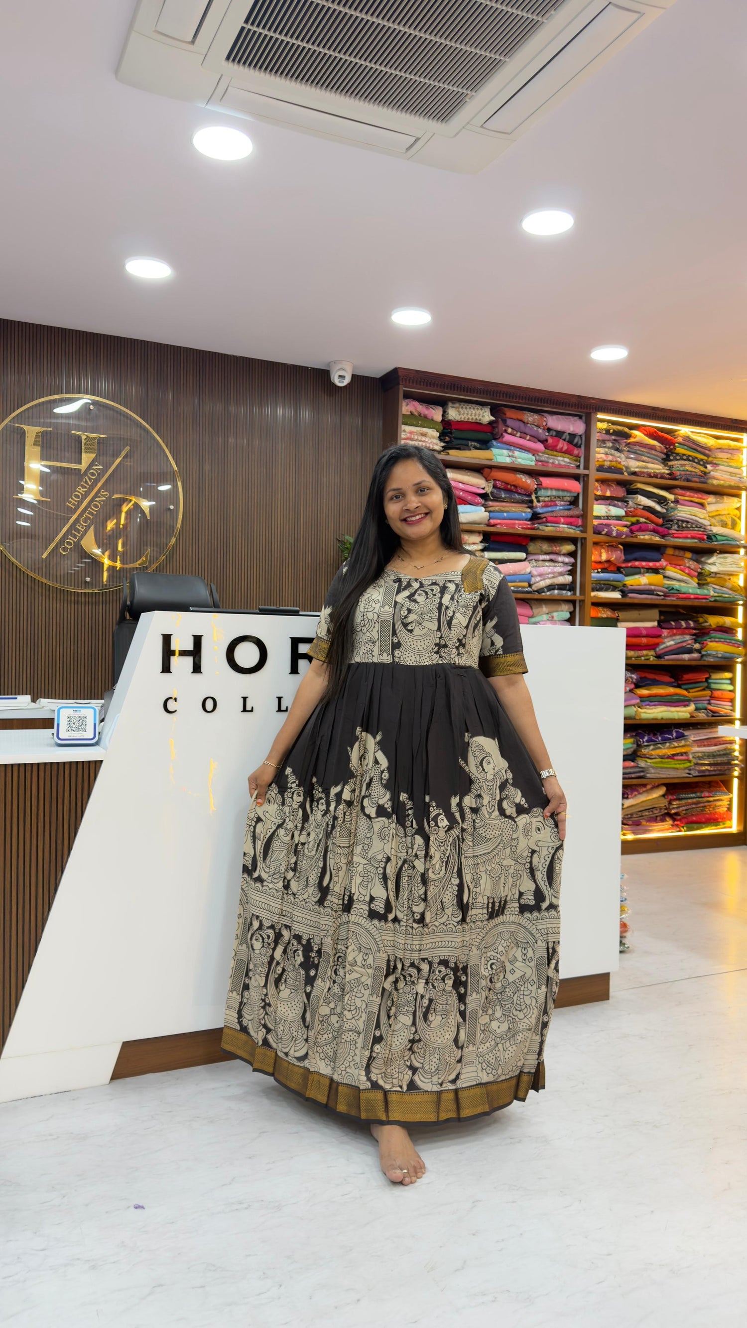 Pure Kalamkari Nellore silk fabric customised dress