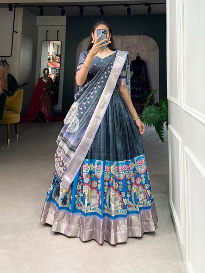 Kalamkari Design Lehengas In Dola