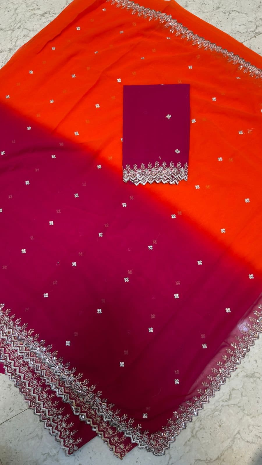 Dual shade party wear saree