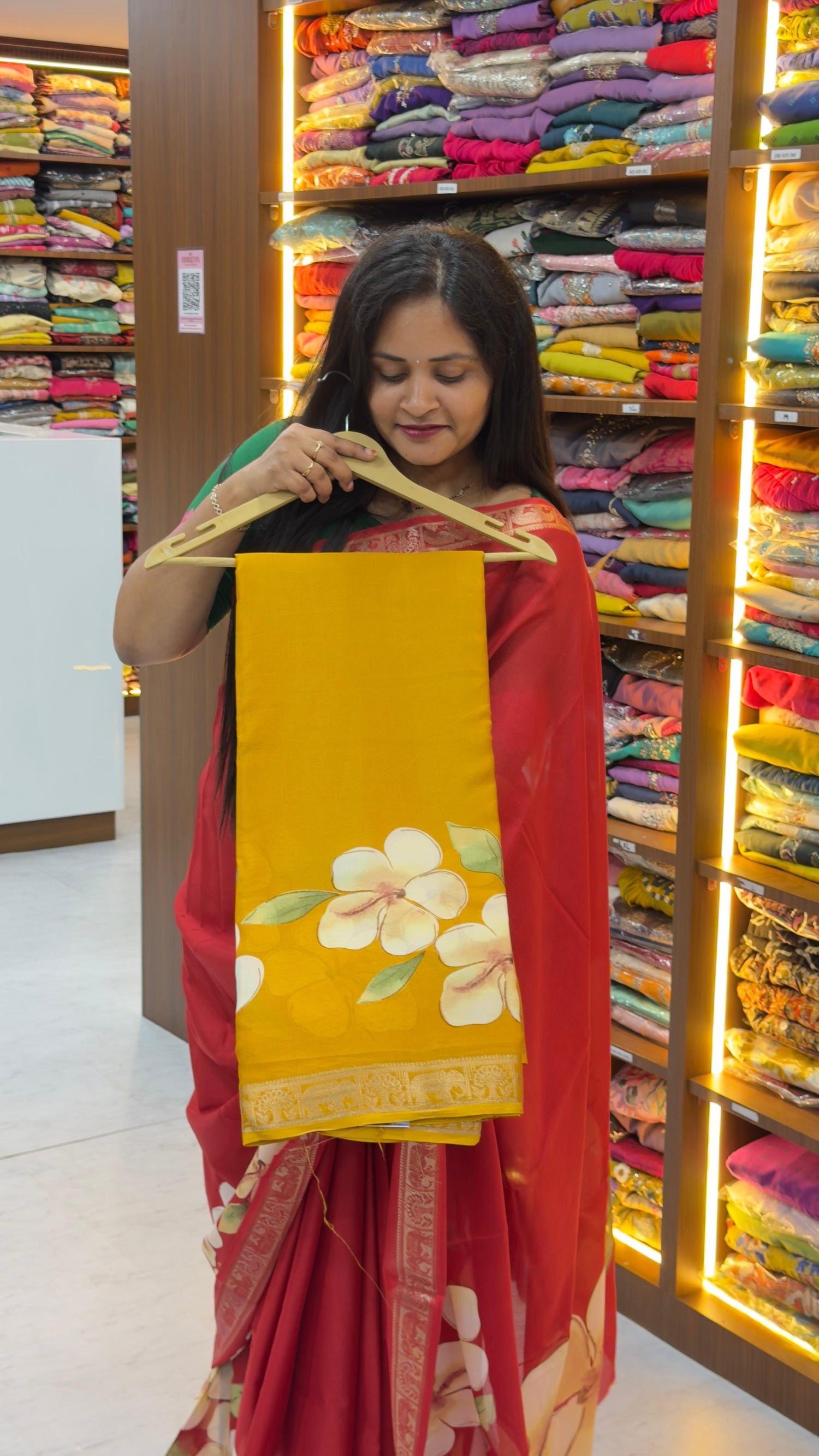 Mangalgiri digital print crape Georgette sarees