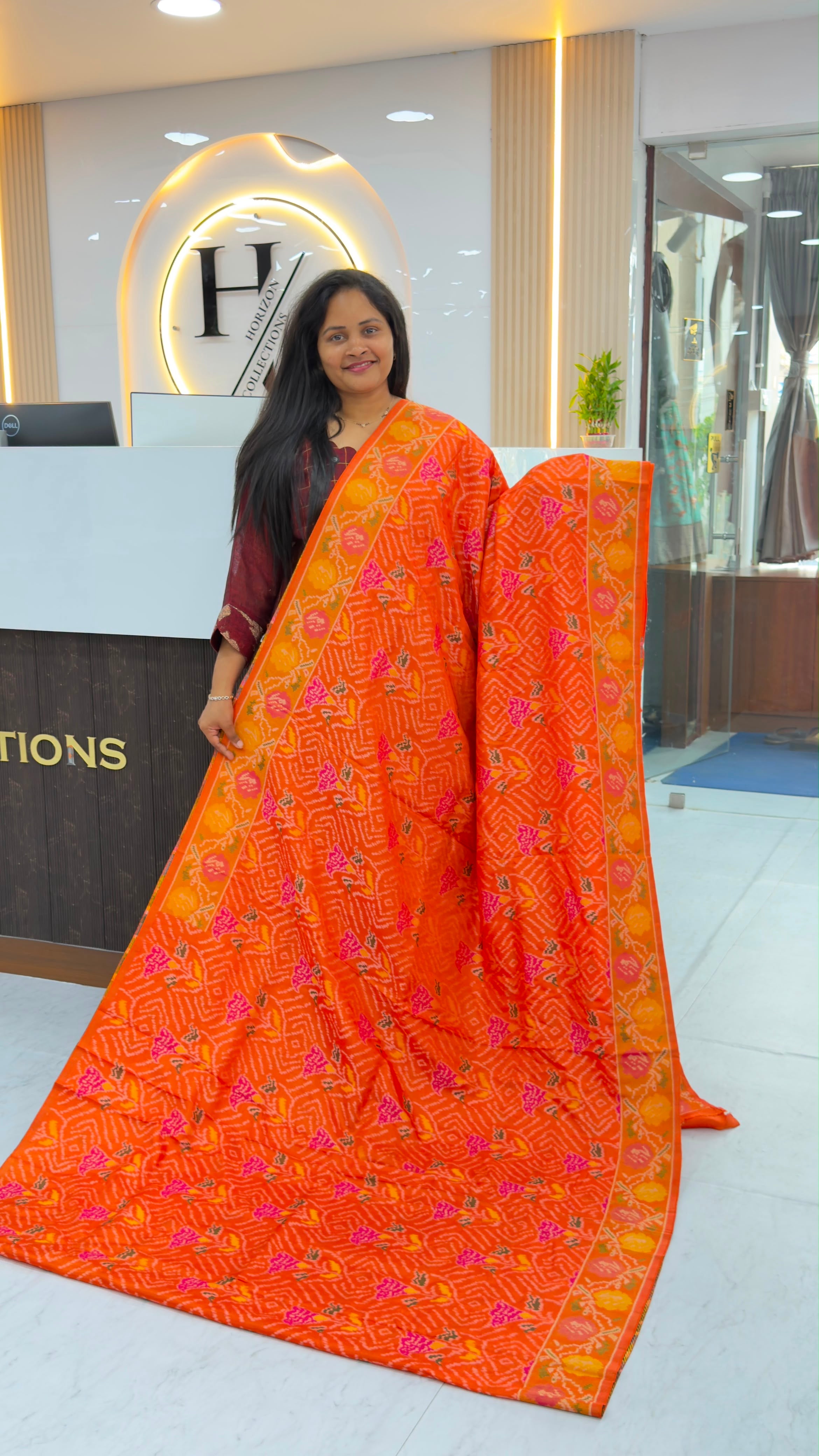 Mushroom Ikkat Patola sarees