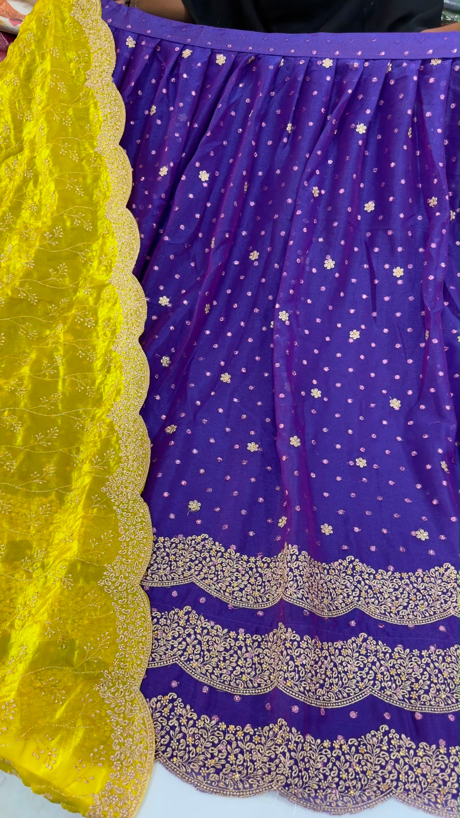 Heavy embroidery work party wear lehengas