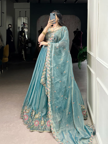 Space silk lehenga