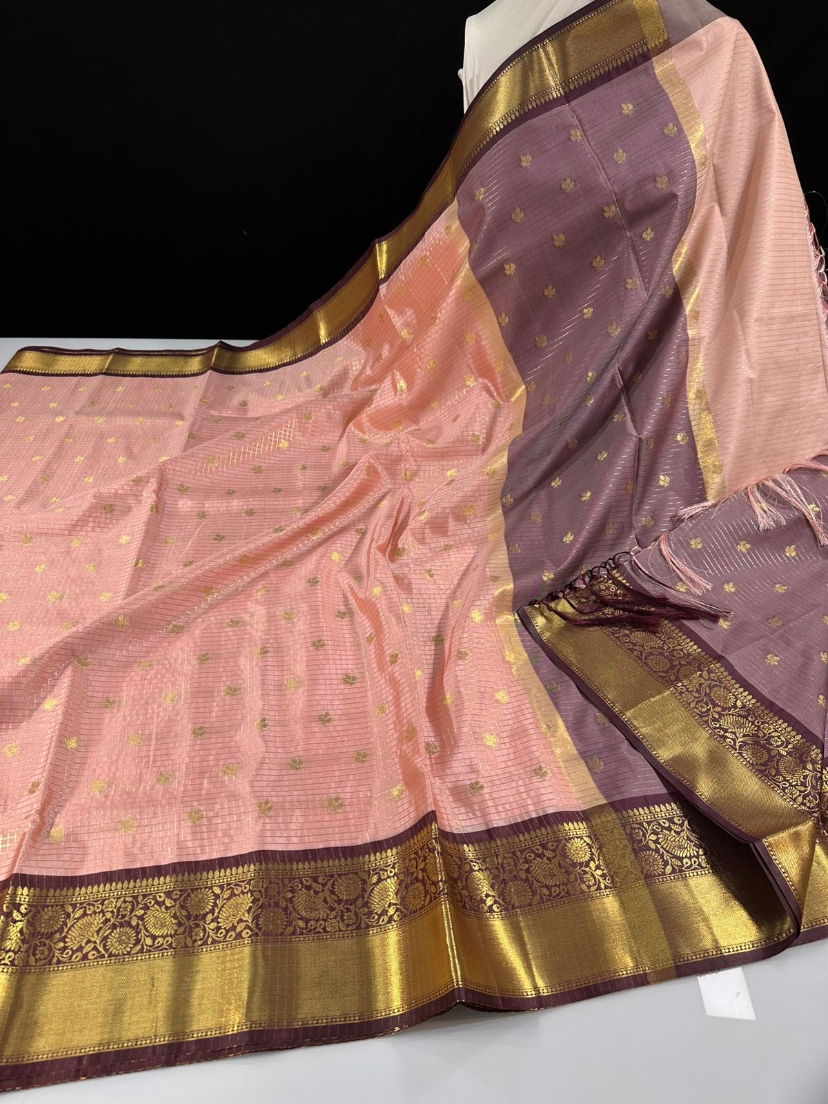 Vintage inspired soft semi silk Banarasi saree