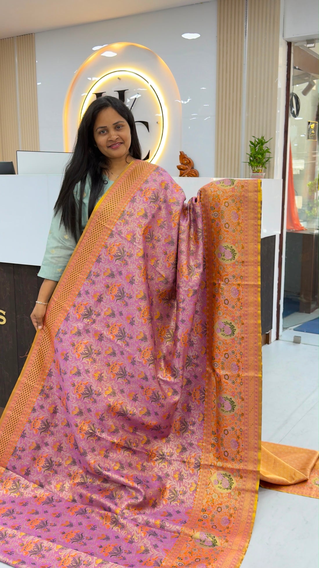 Bridal Meenakari semi Kanchi pattu sarees